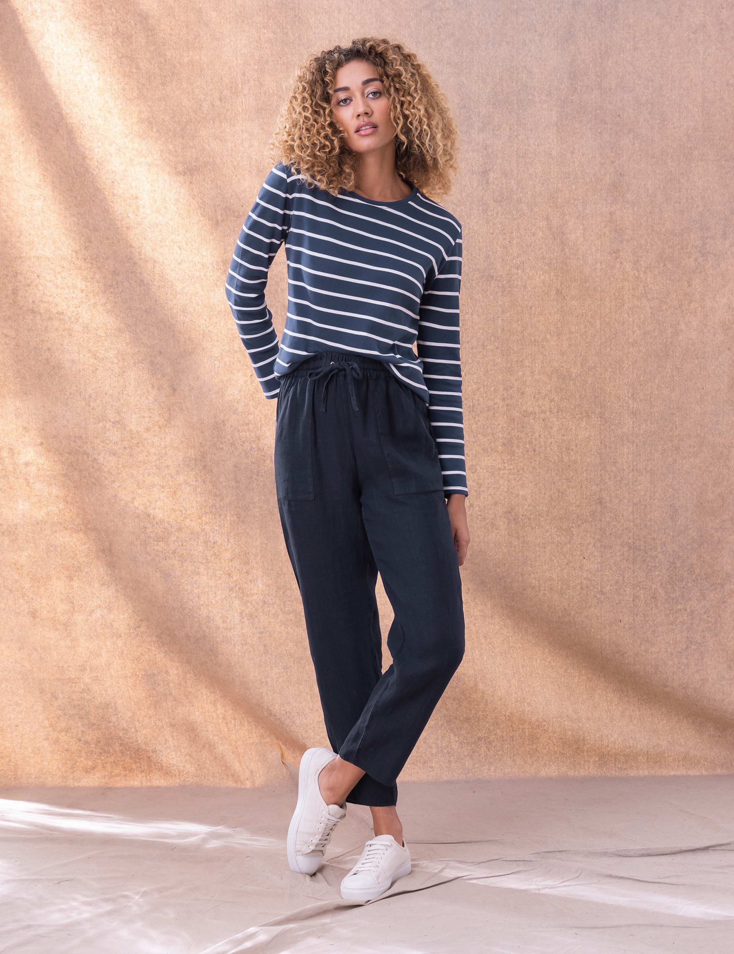 Pure Linen Woven Straight Leg Joggers 2 of 5