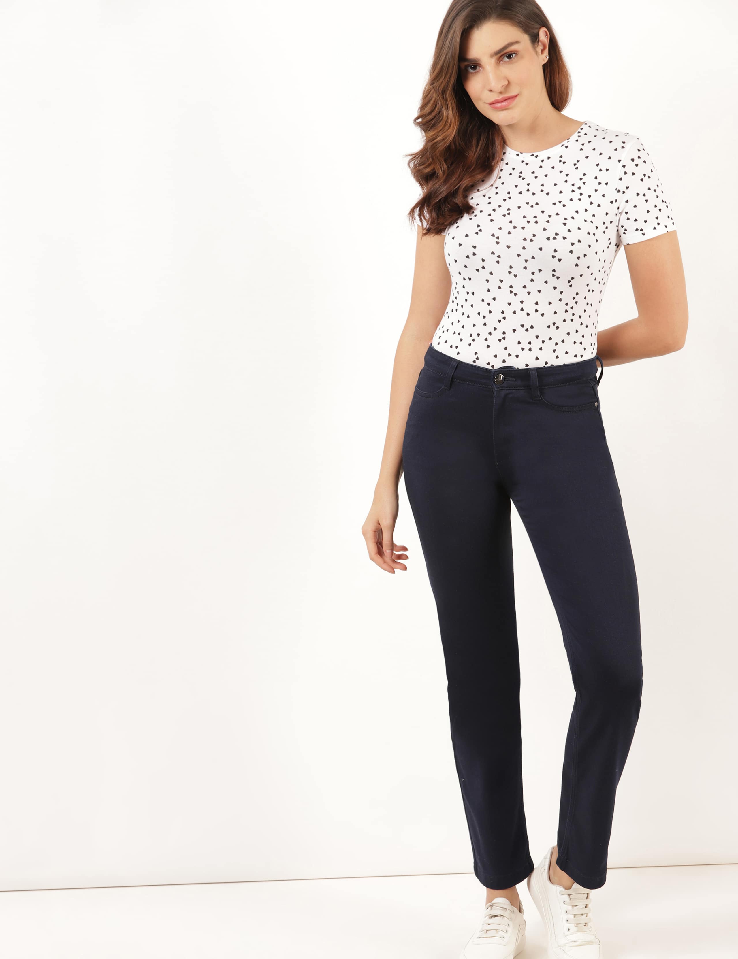 Cotton Floral Crew Neck Fitted T-Shirt 2 of 3