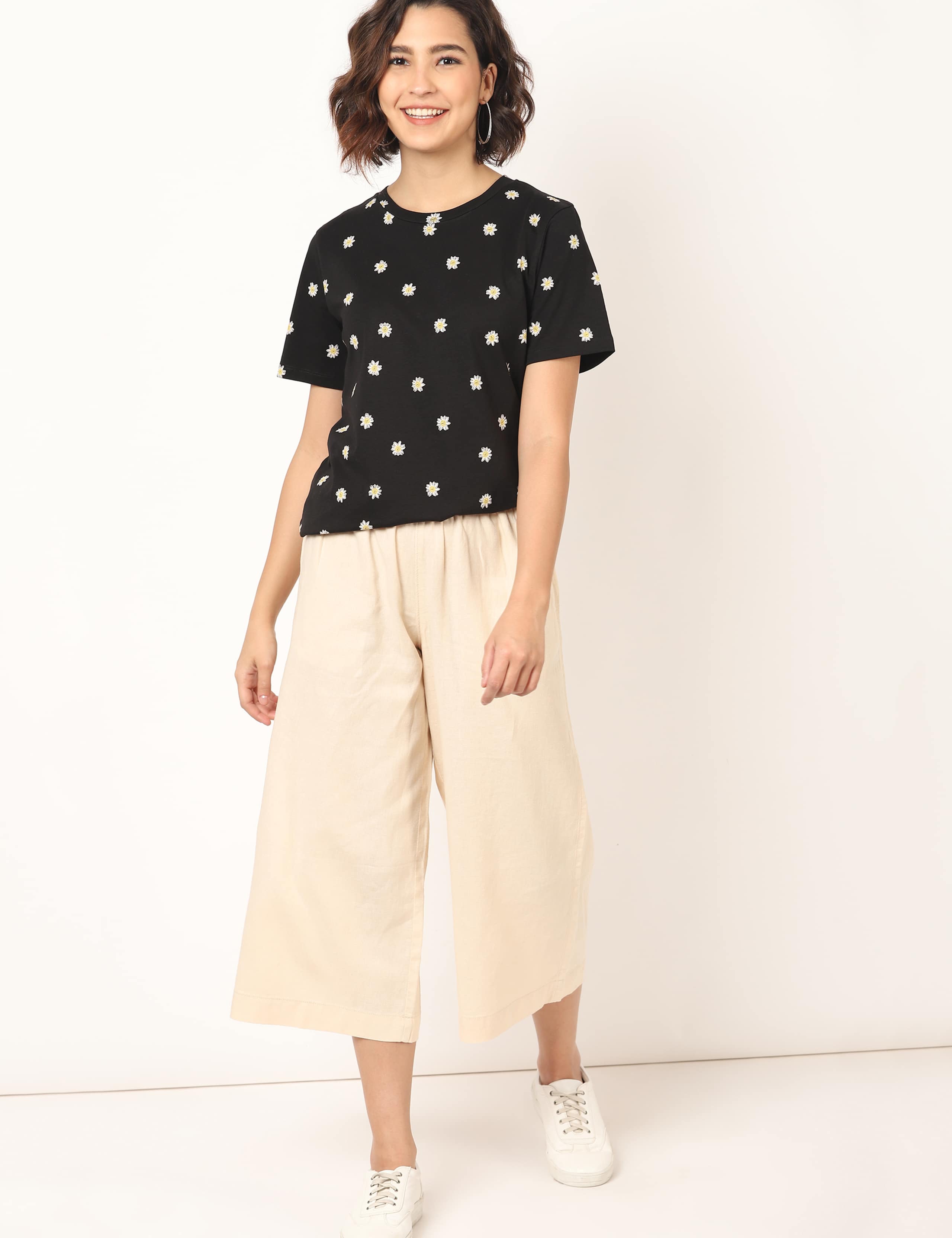 Pure Cotton Floral Straight Fit T-Shirt 2 of 3