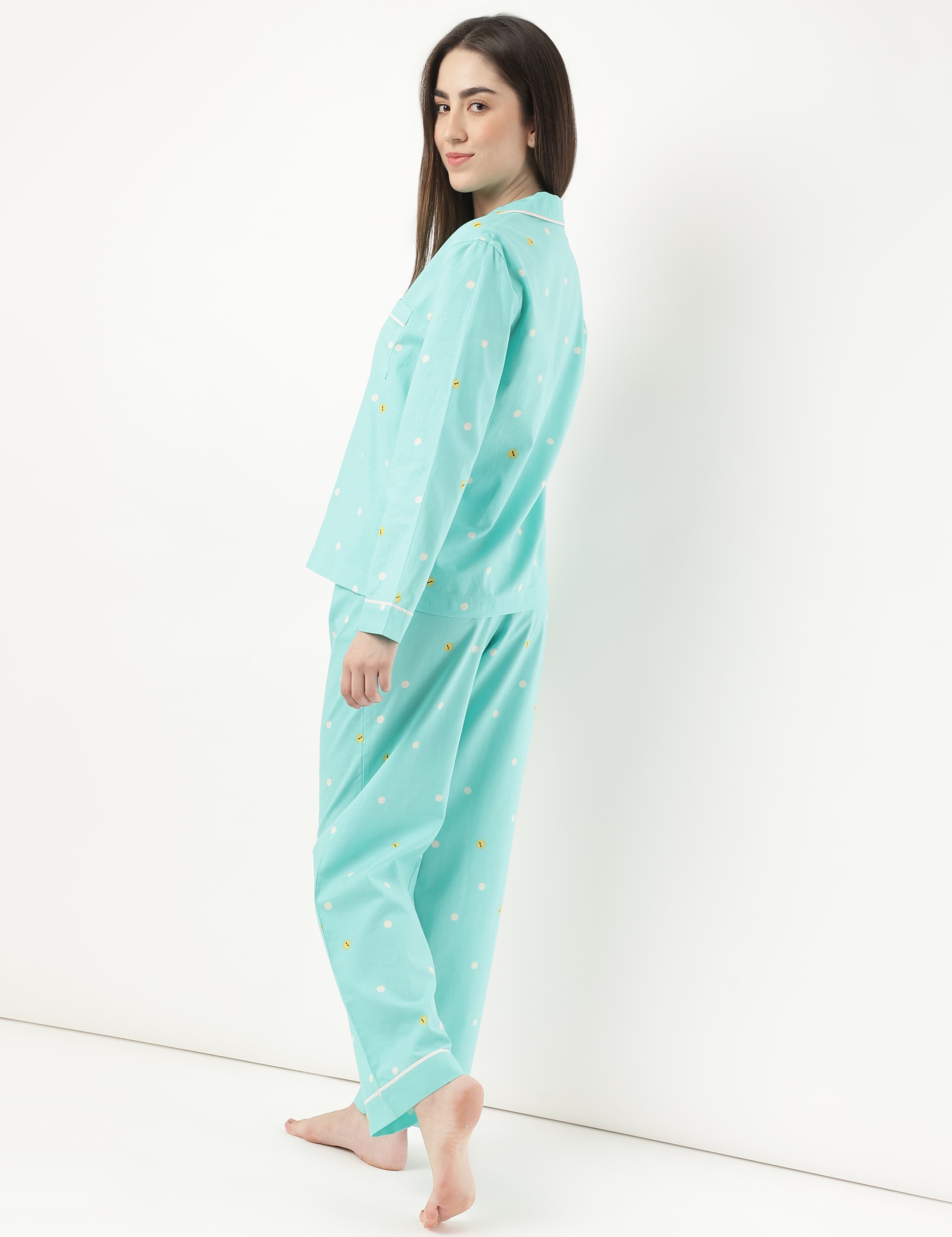 Pure Cotton Sun Print Rever Pyjama Set 3 of 6