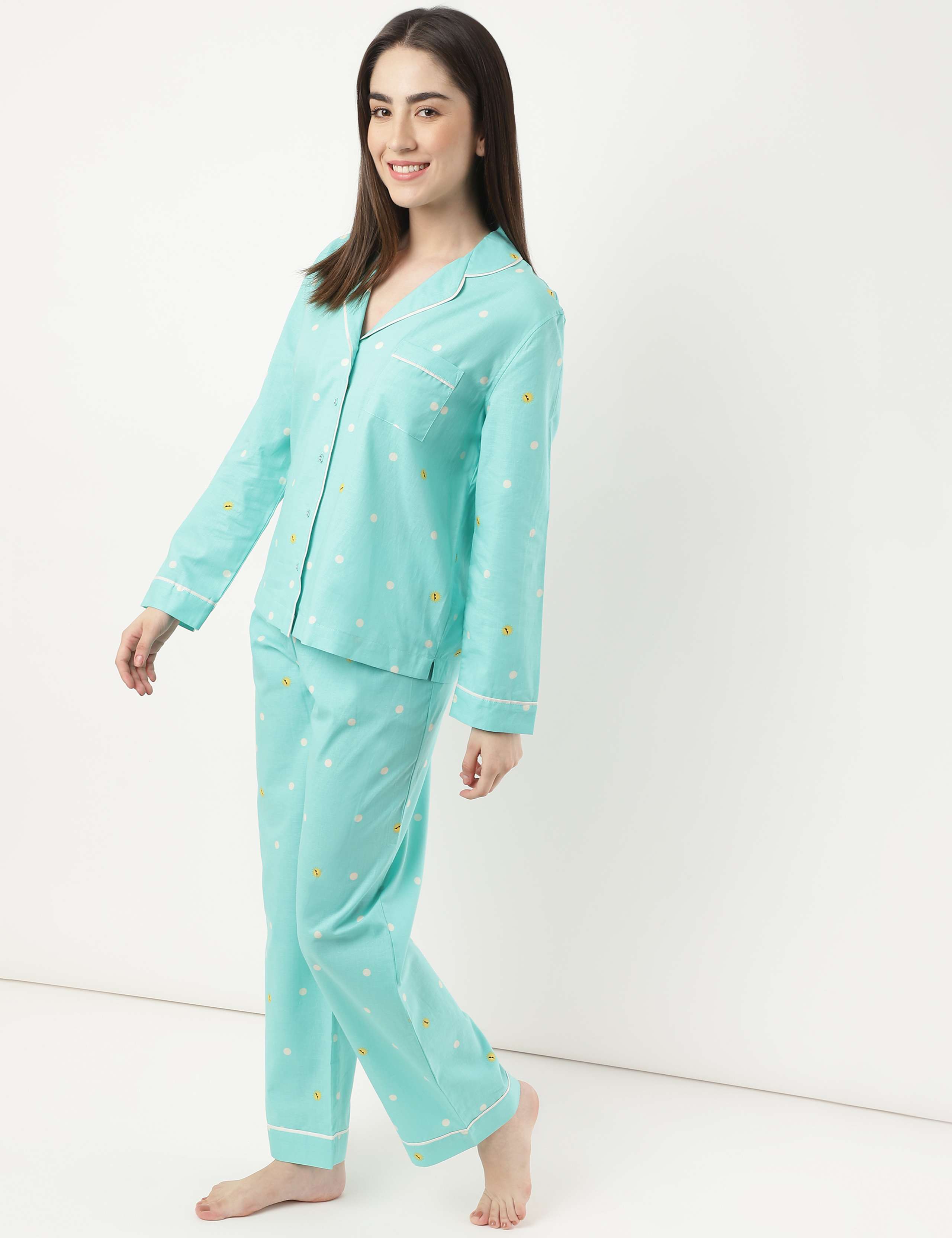 Pure Cotton Sun Print Rever Pyjama Set 4 of 6