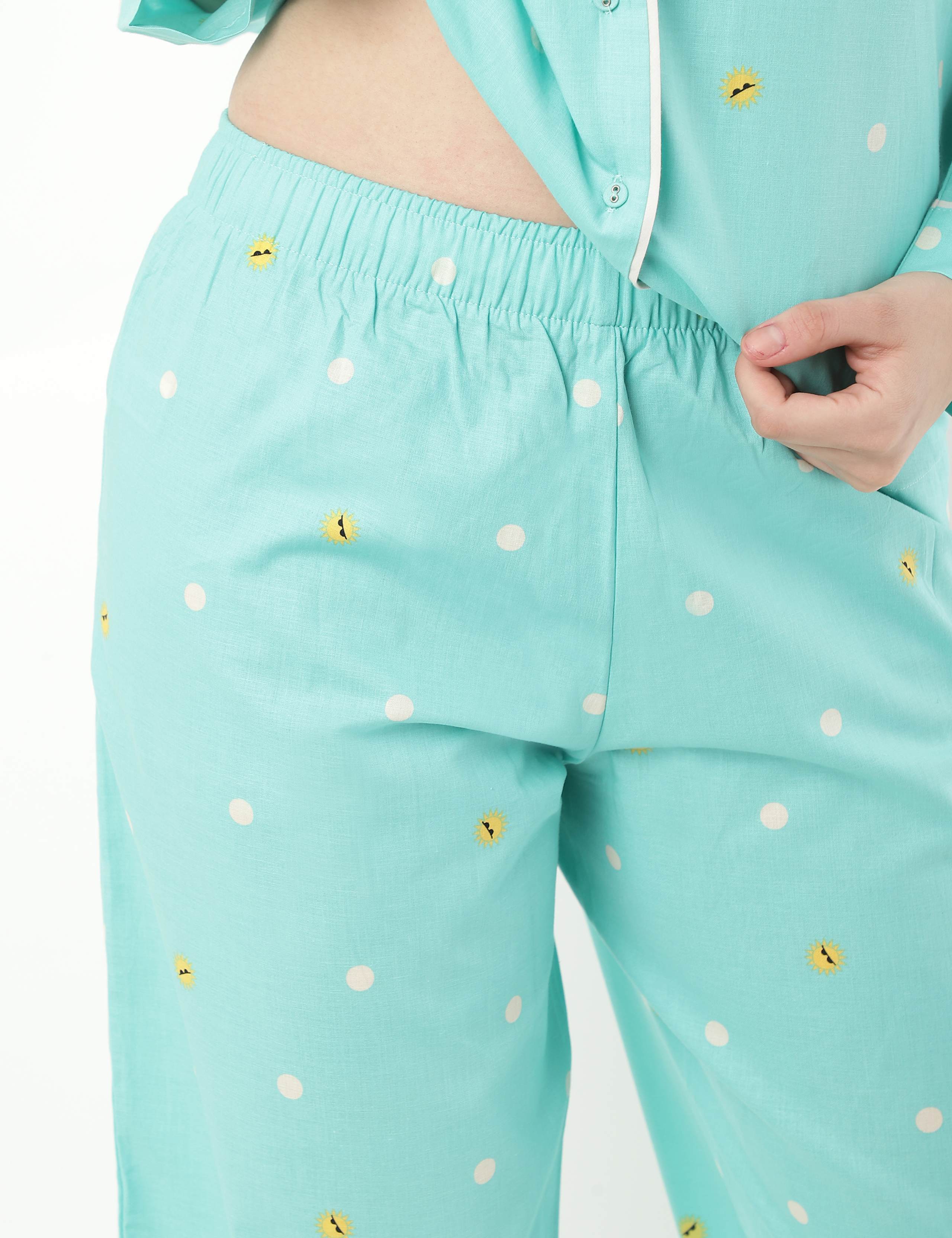 Pure Cotton Sun Print Rever Pyjama Set 6 of 6