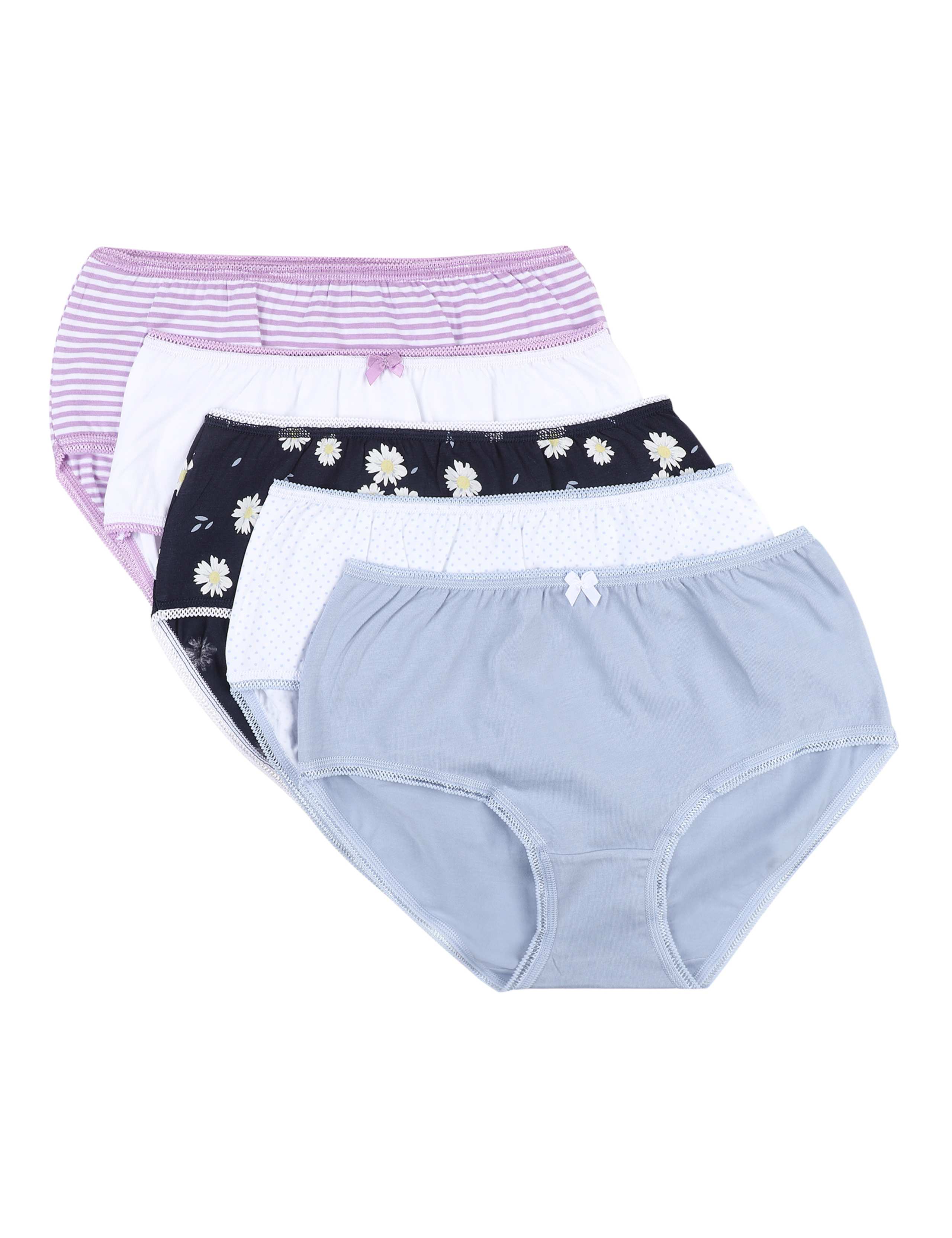 5pk Cotton Rich Lycra® High Rise Knickers 1 of 3