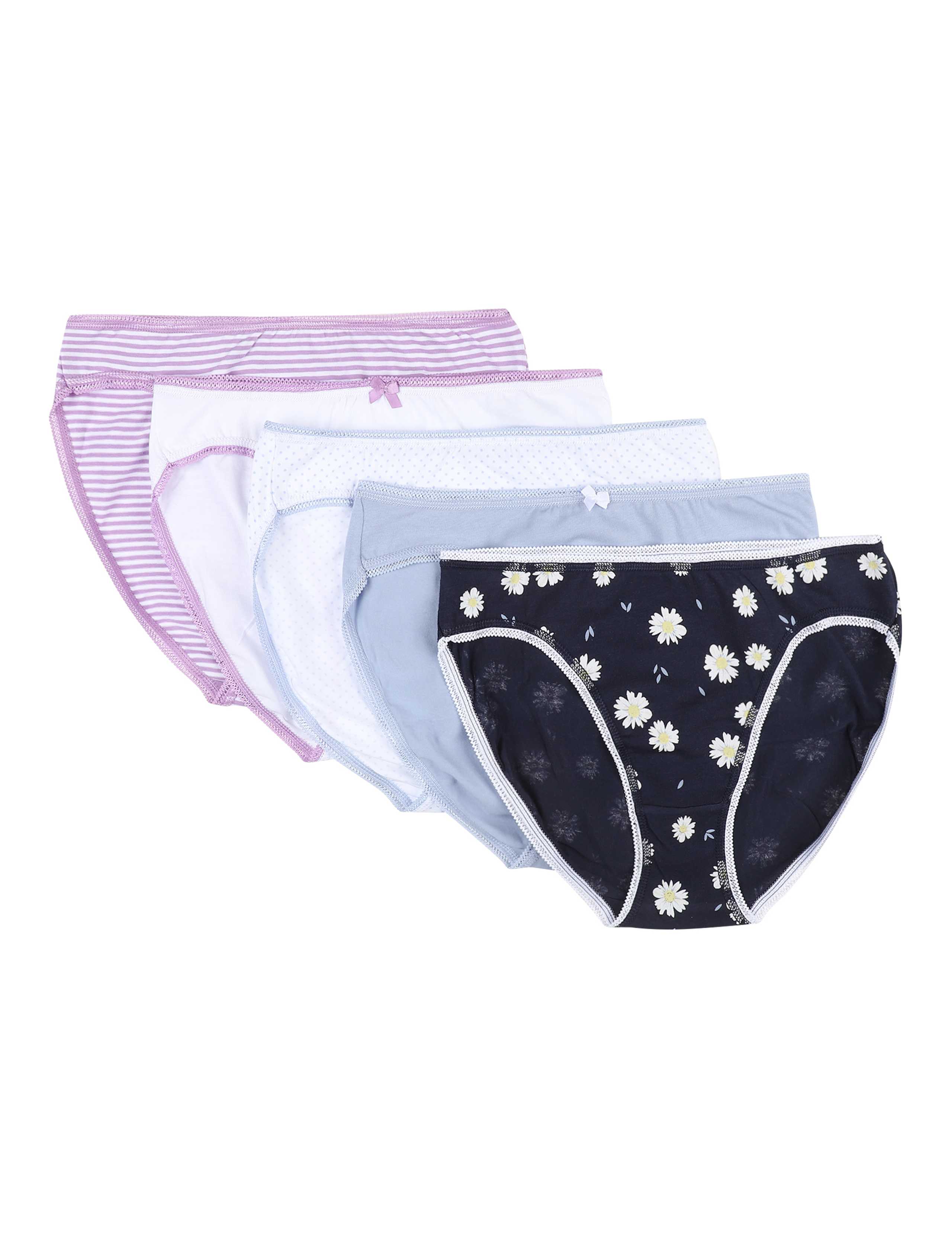 5pk Cotton Lycra™ Brazilian Knickers 1 of 4