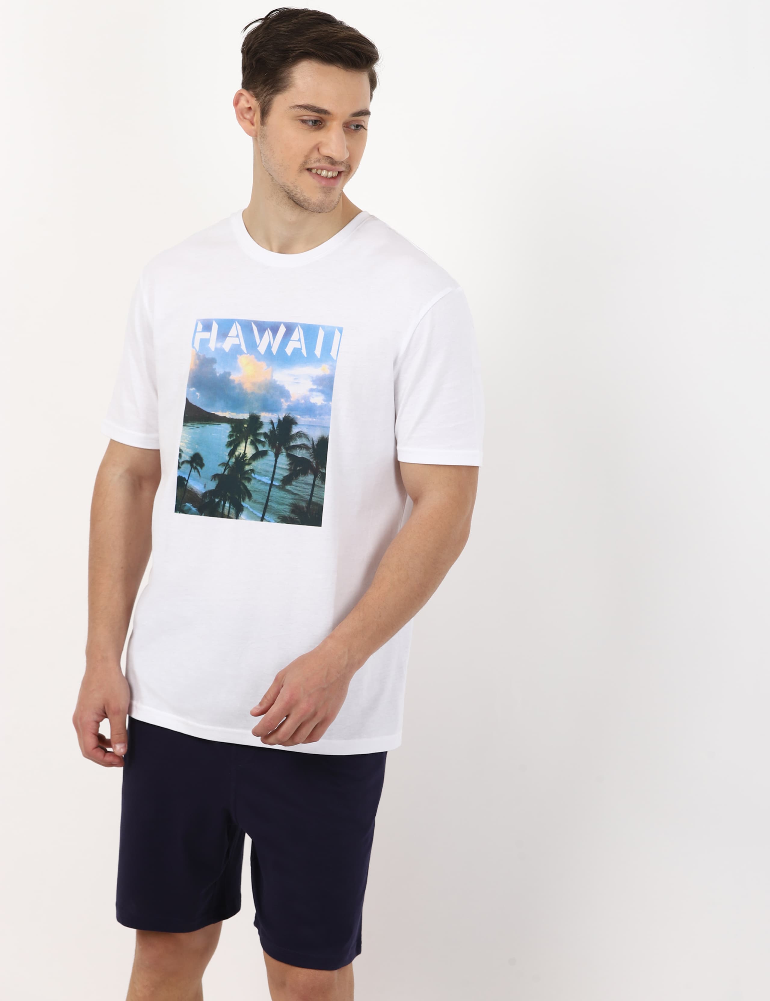 Pure Cotton Hawaii Print Pyjama Set 1 of 3