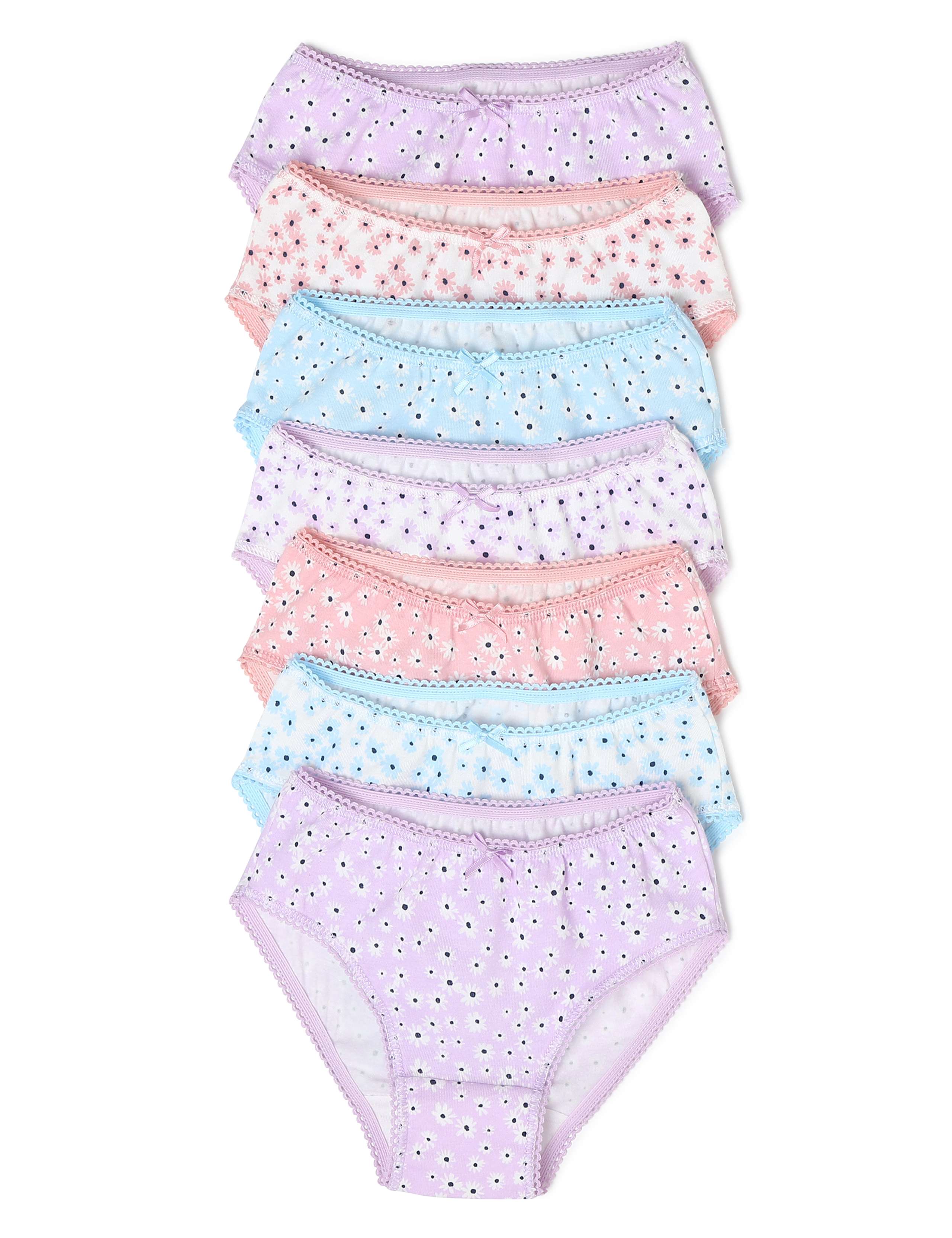 7pk Cotton Floral Knickers (2-16 Yrs) 1 of 2