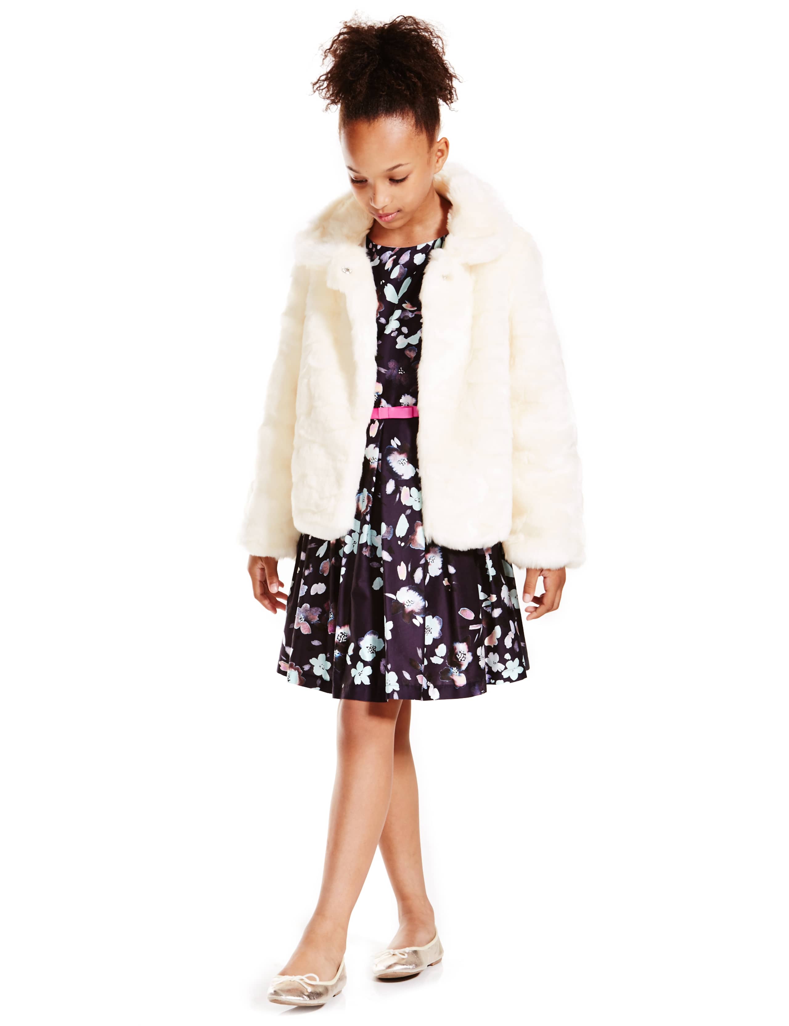 Textured Faux Fur Coat (5-14 Years) 3 of 4