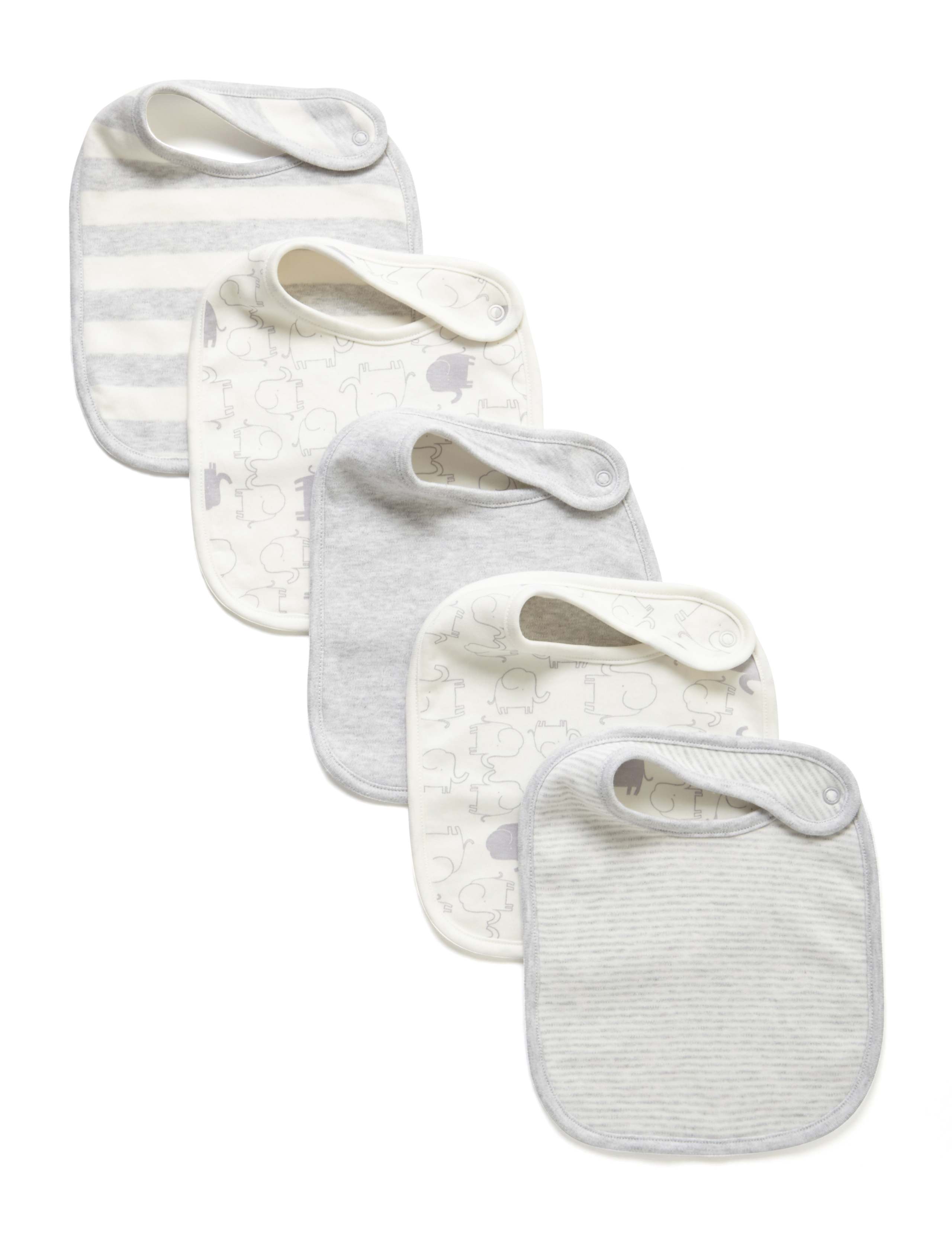 5 Pack Pure Cotton Assorted Bibs 1 of 1