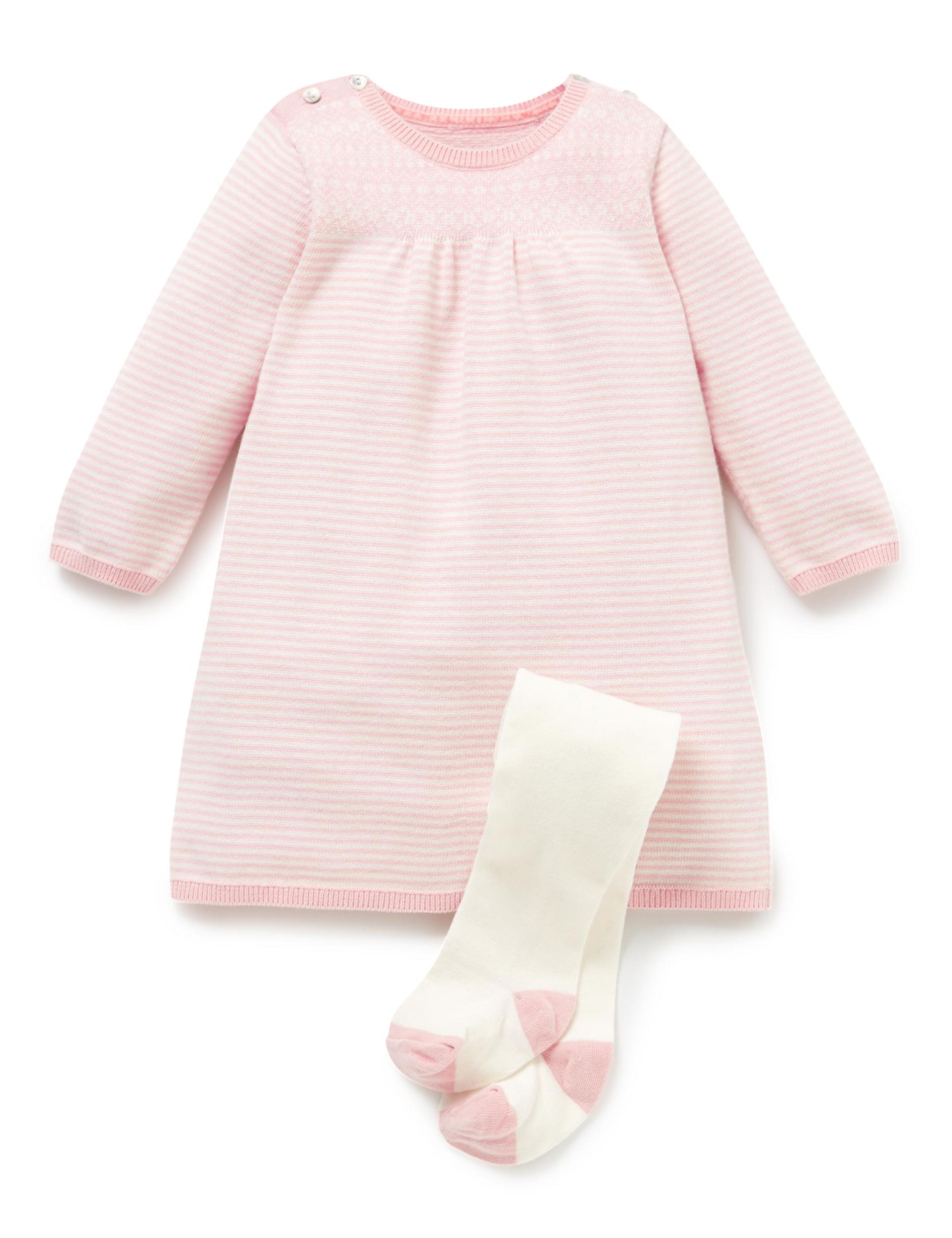 2 Piece Cotton Rich Knitted Dress & Tights Outfit 1 of 3