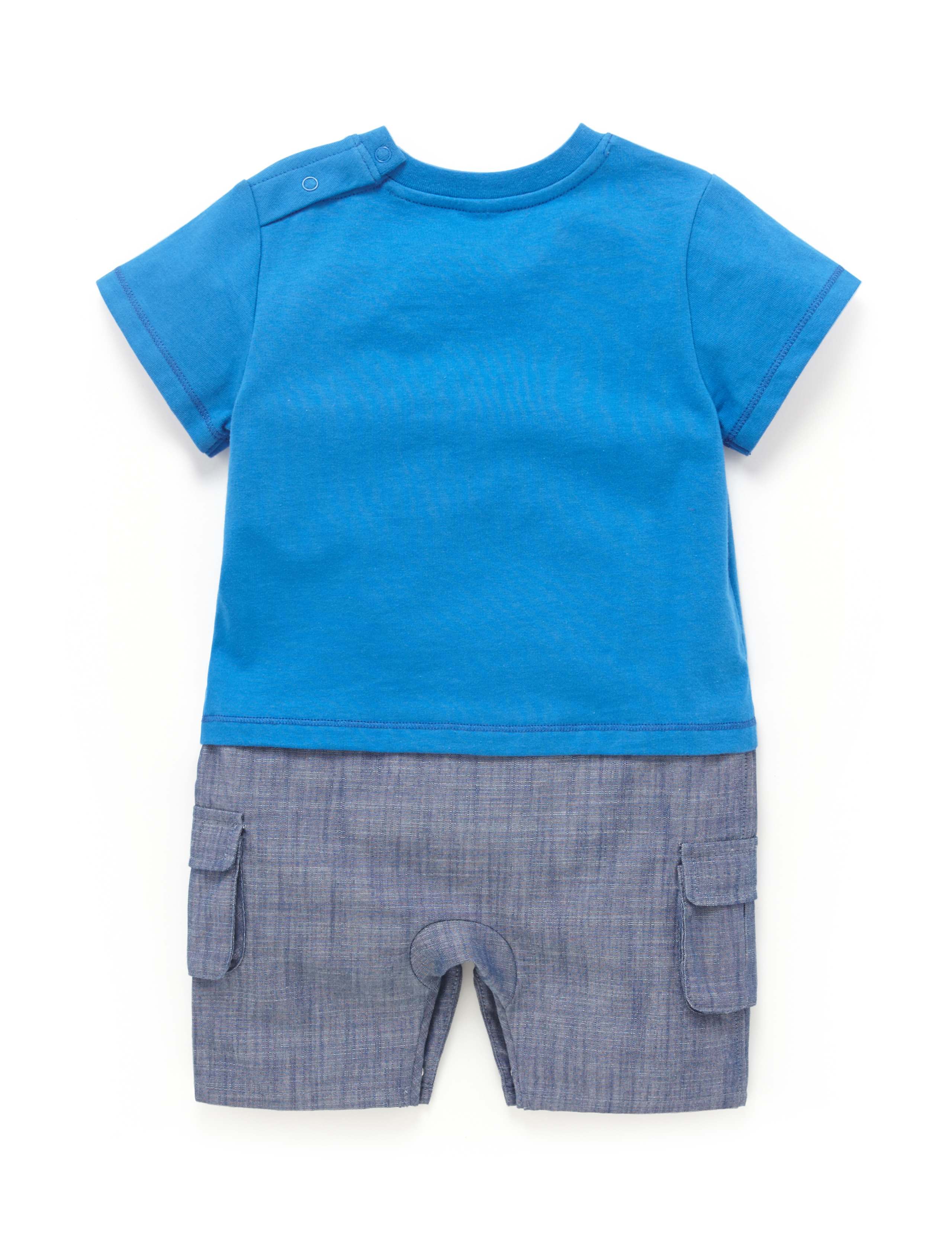 2 Piece Pure Cotton Mock T-Shirt & Shorts Outfit 2 of 3