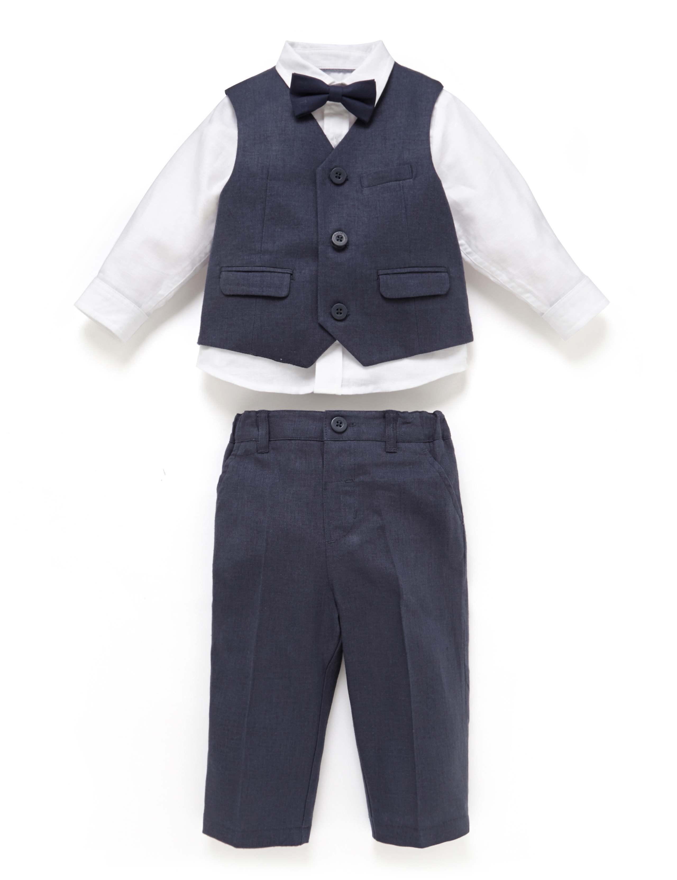 3 Piece Christening Waistcoat Outfit 6 of 7