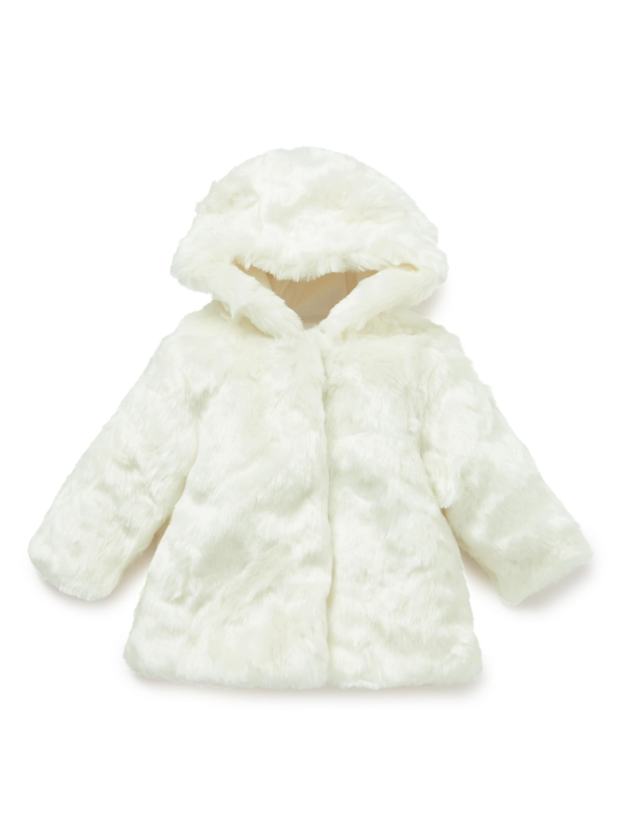 Faux Fur Hooded Coat 1 of 2