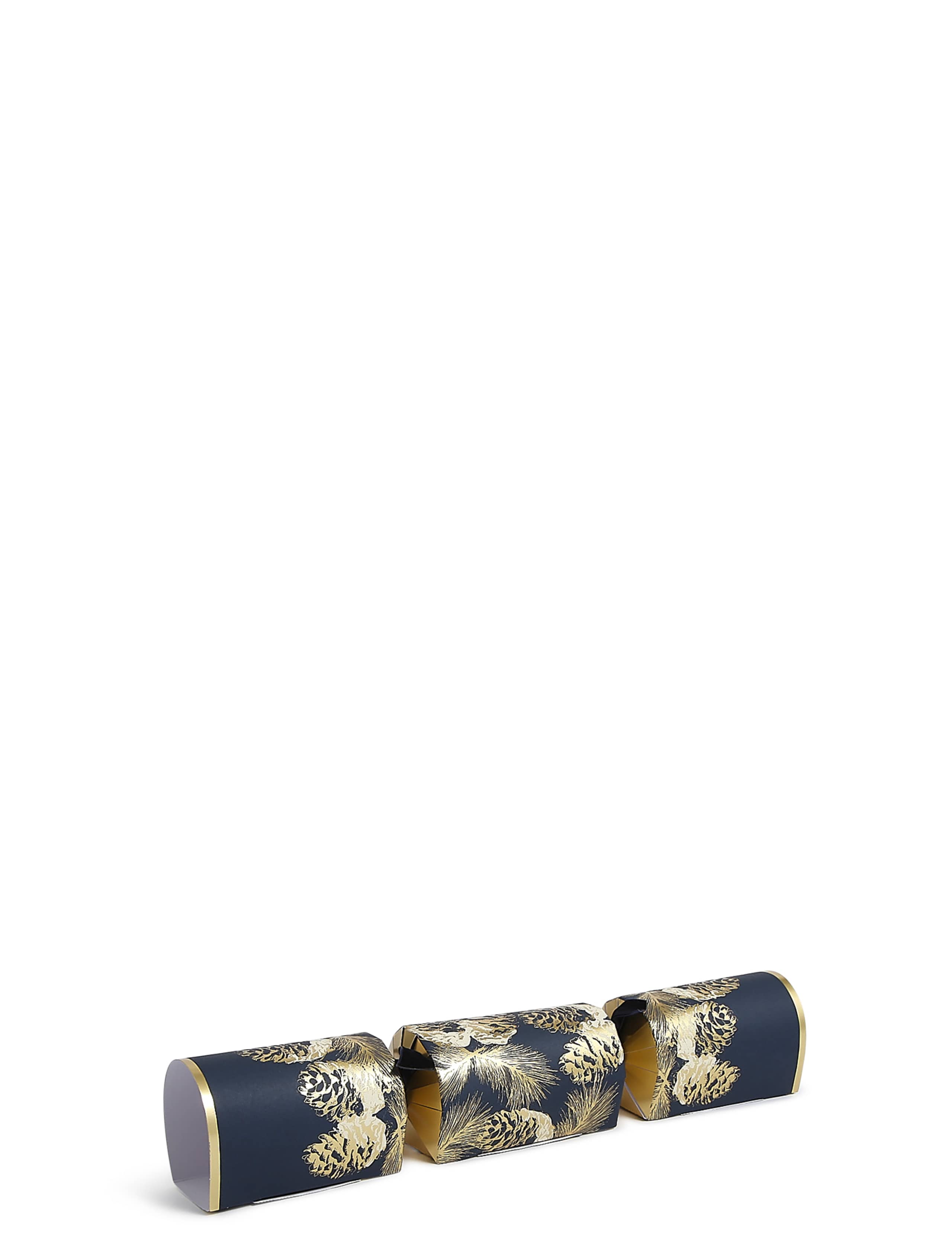 Navy & Gold Pine Cone & Conifer Christmas Crackers Pack of 6 3 of 4