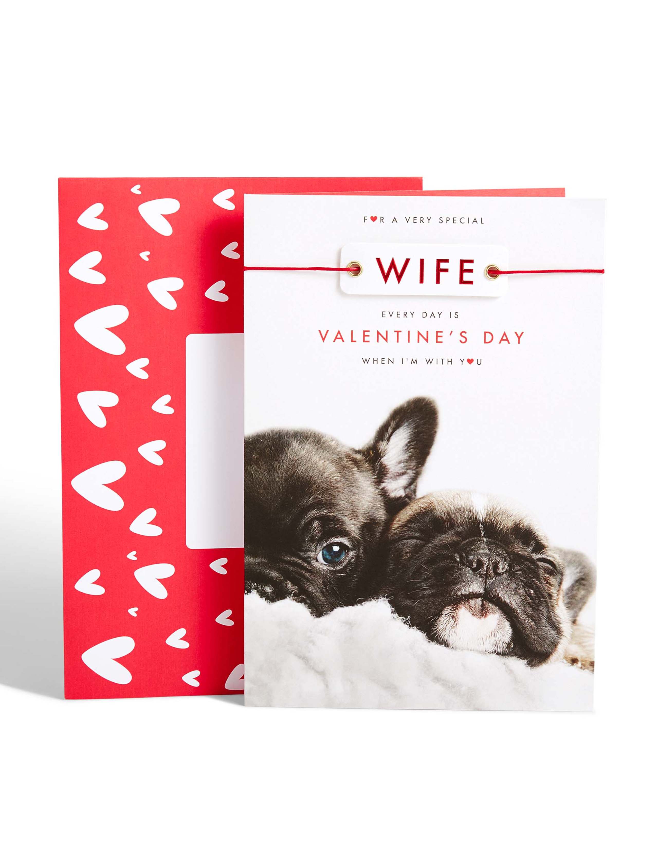 French Bulldogs Special Wife Valentine's Day Card 1 of 2