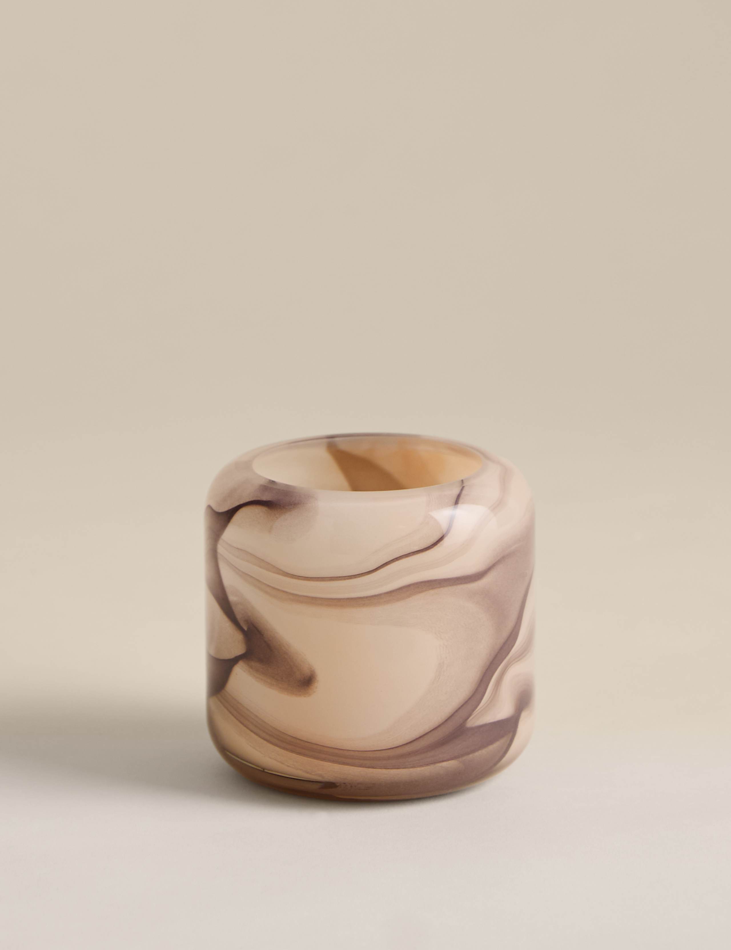 Marble Effect Glass Tealight Holder 1 of 4