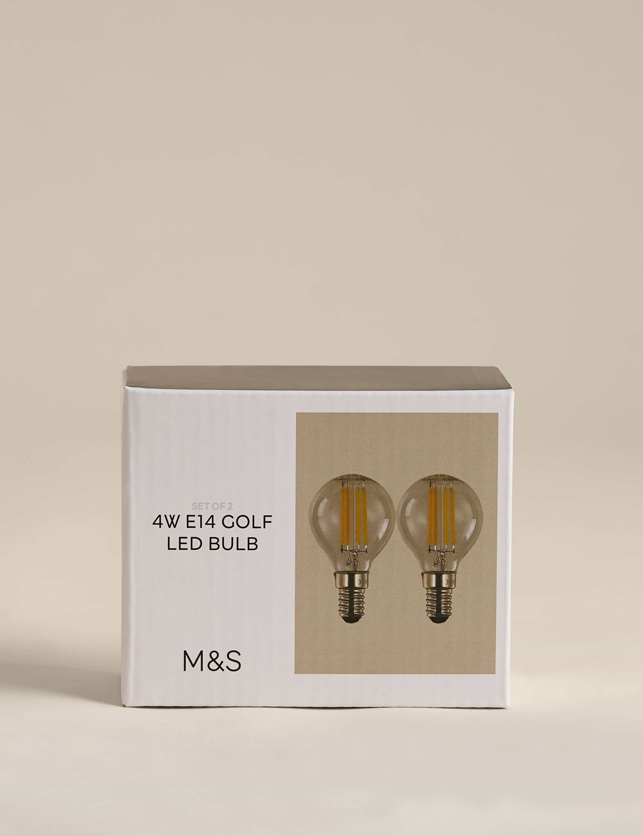 2 Pack 4W E14 Golf Ball LED Light Bulbs 2 of 3