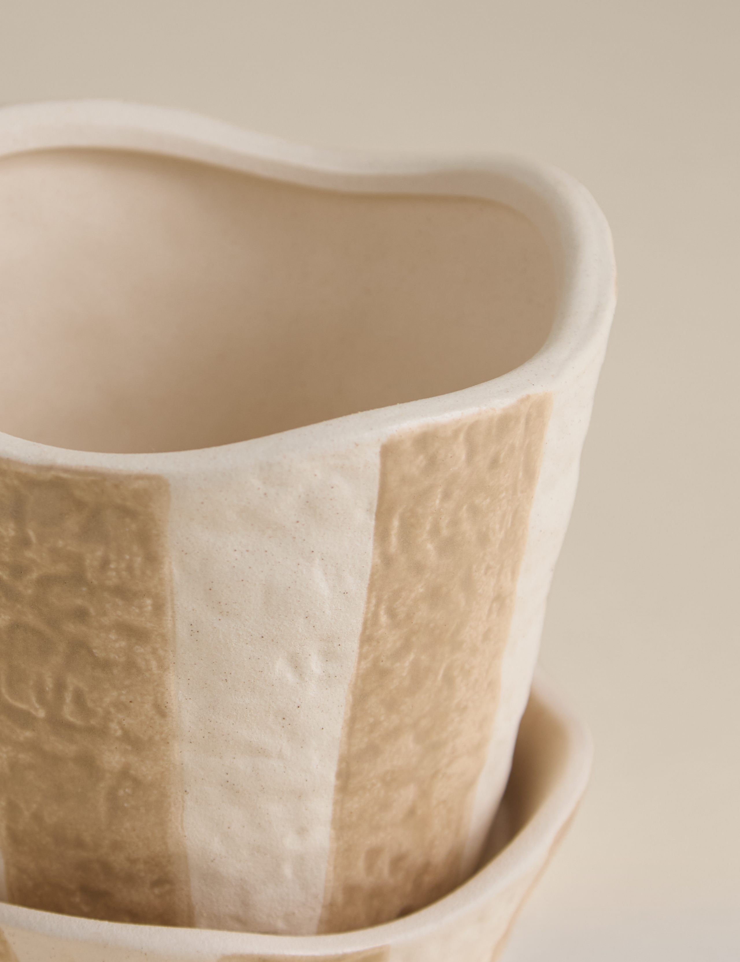 Striped Ceramic Plant Pot 3 of 3