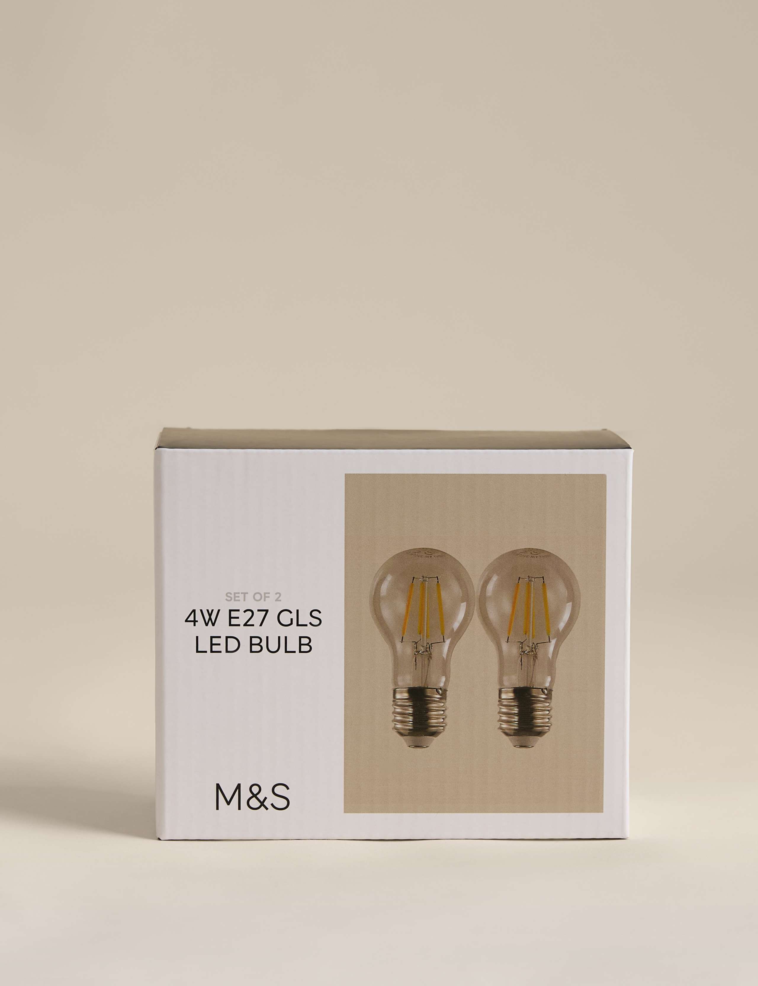 2 Pack 4W E27 GLS LED Light Bulbs 2 of 3