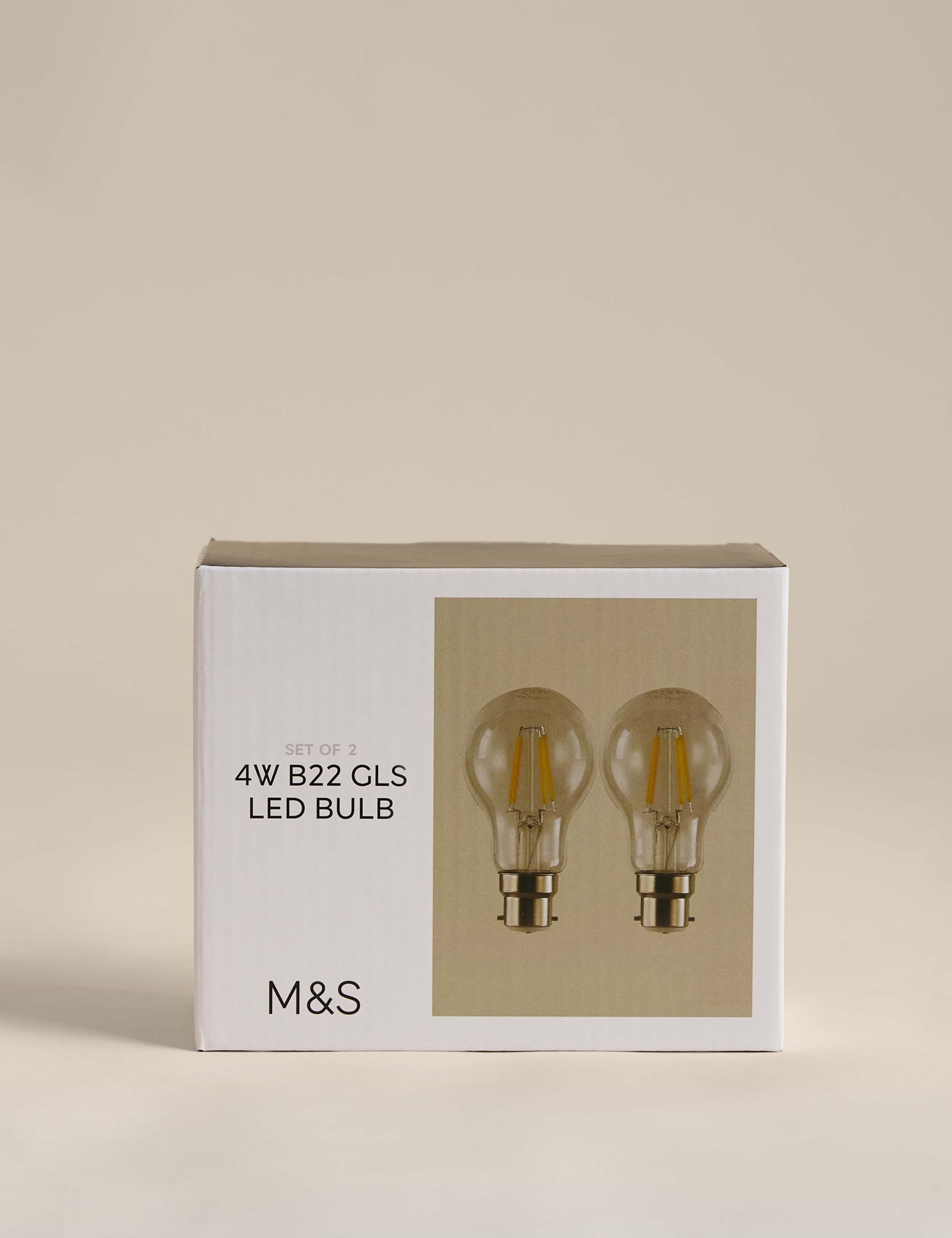 2 Pack 4W B22 GLS LED Light Bulbs 2 of 3