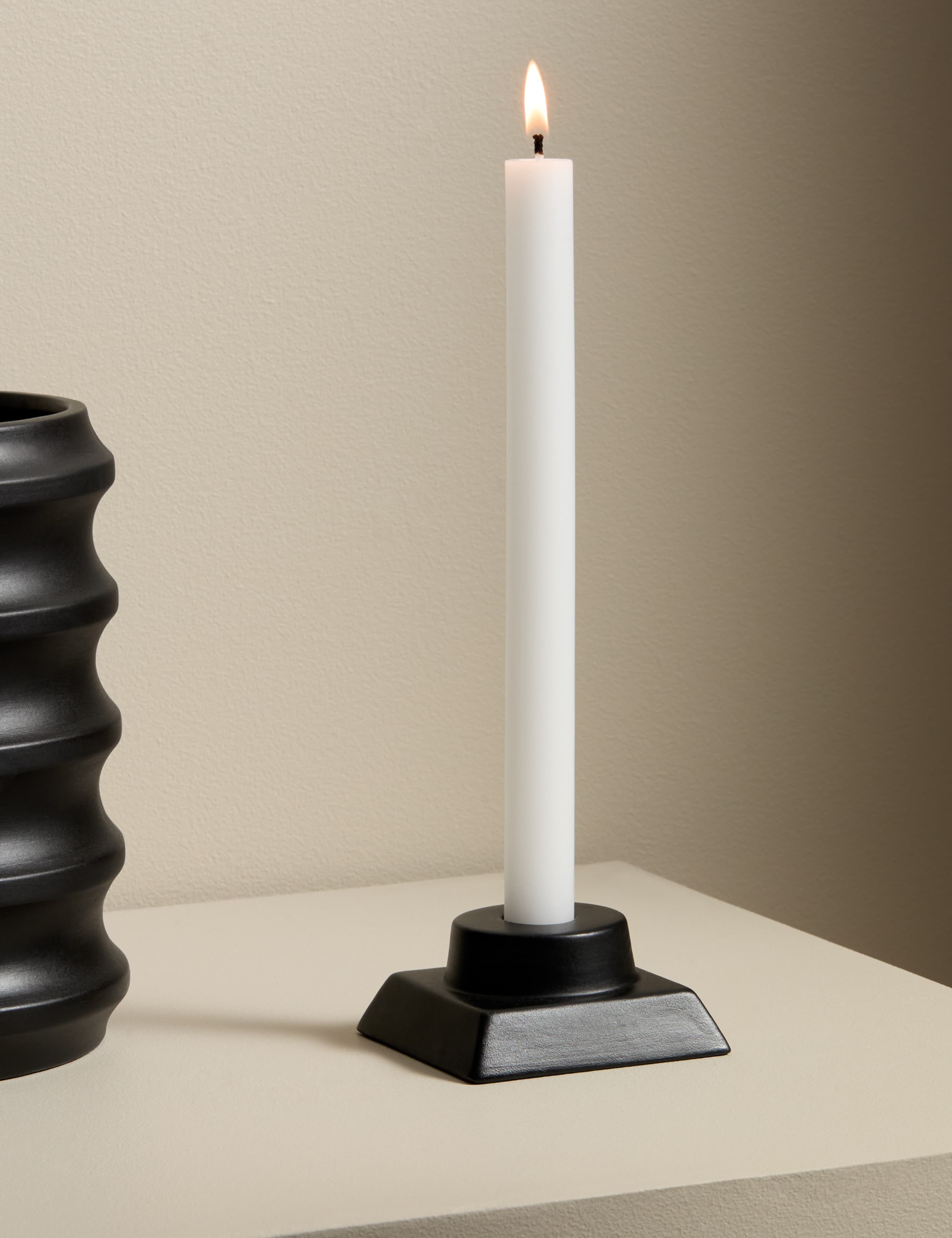 Block Ceramic Dinner Candle Holder 1 of 6