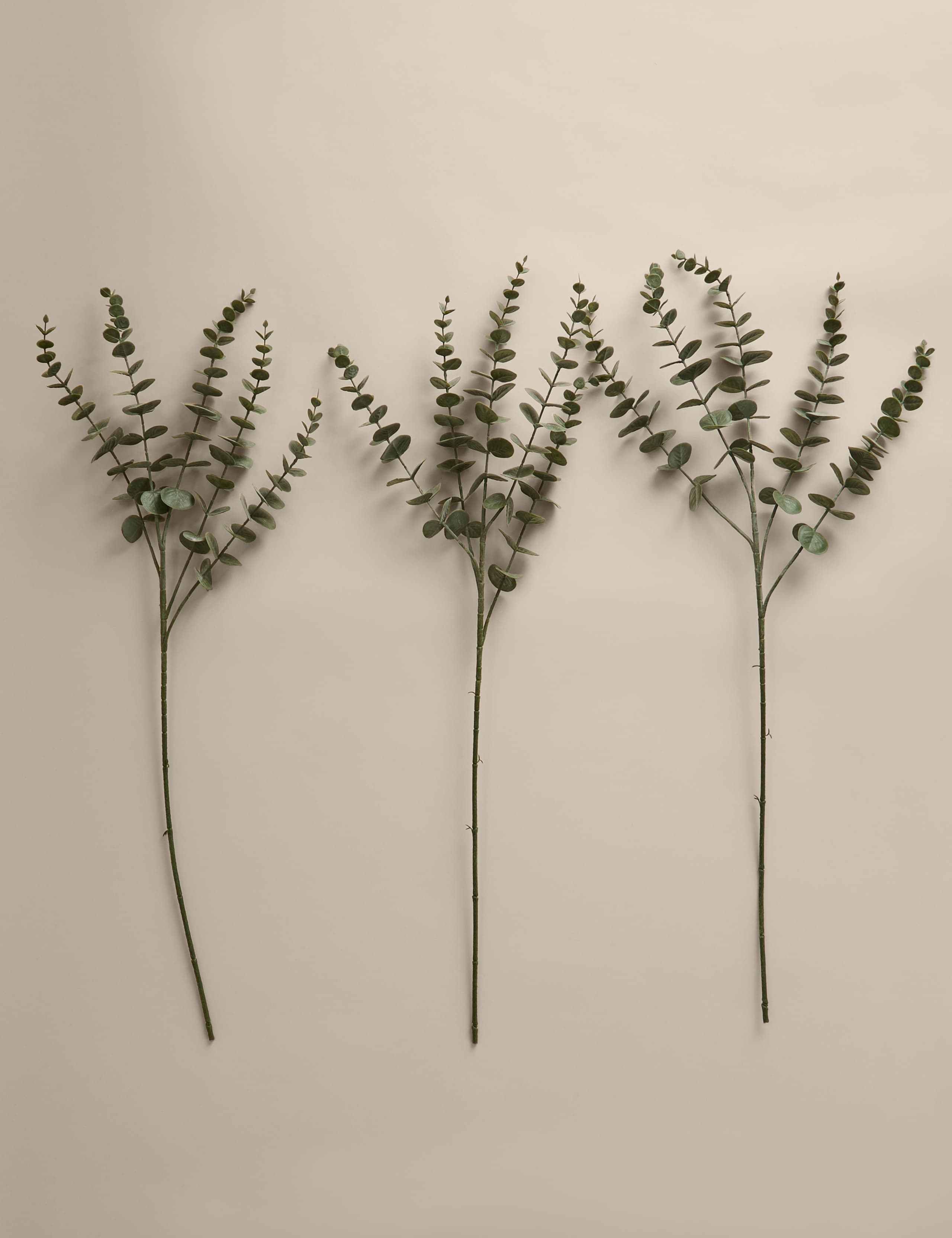 Set of 3 Artificial Waxed Eucalyptus Single Stems 1 of 3