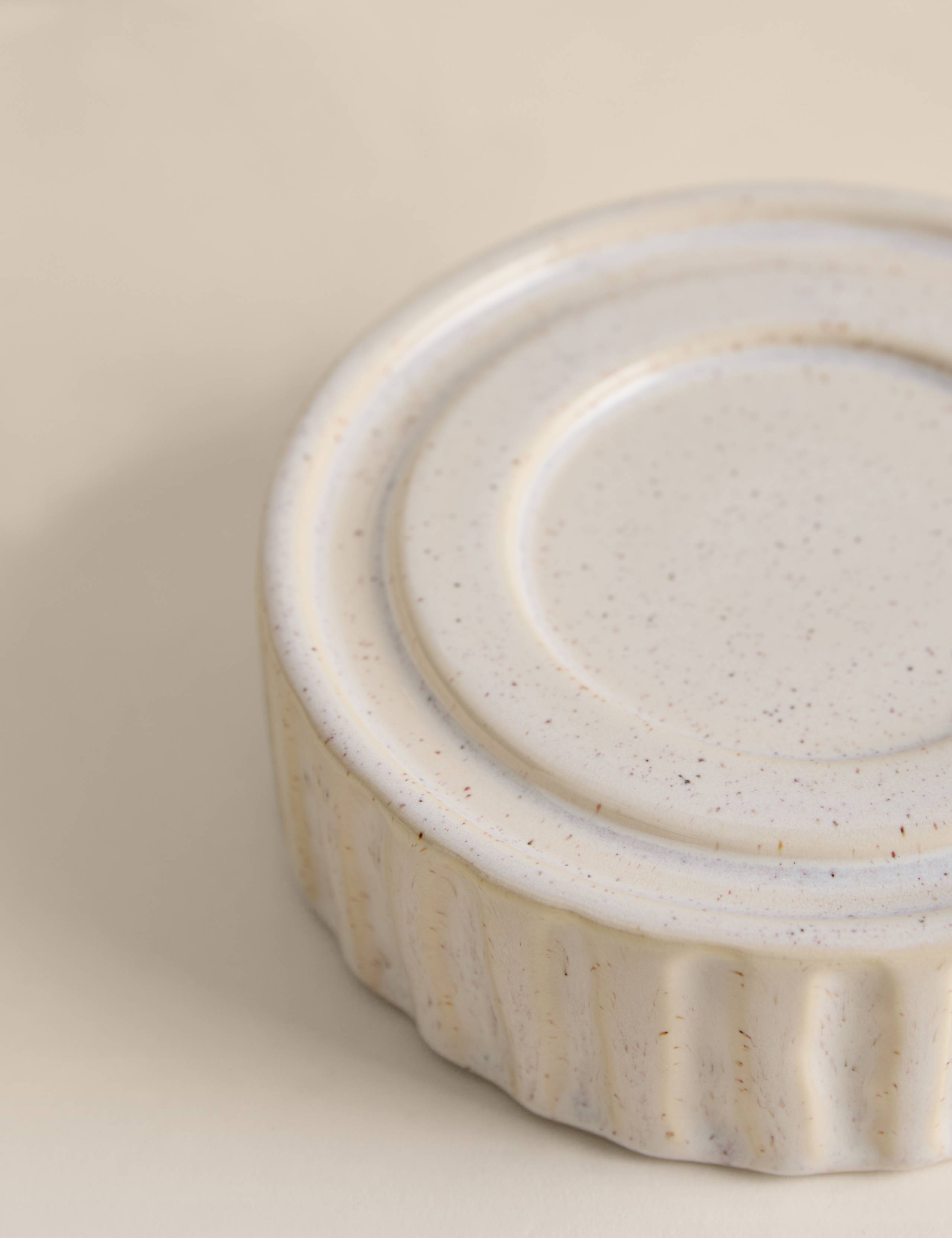 Ribbed Base Ceramic Hurricane Candle Holder 4 of 4