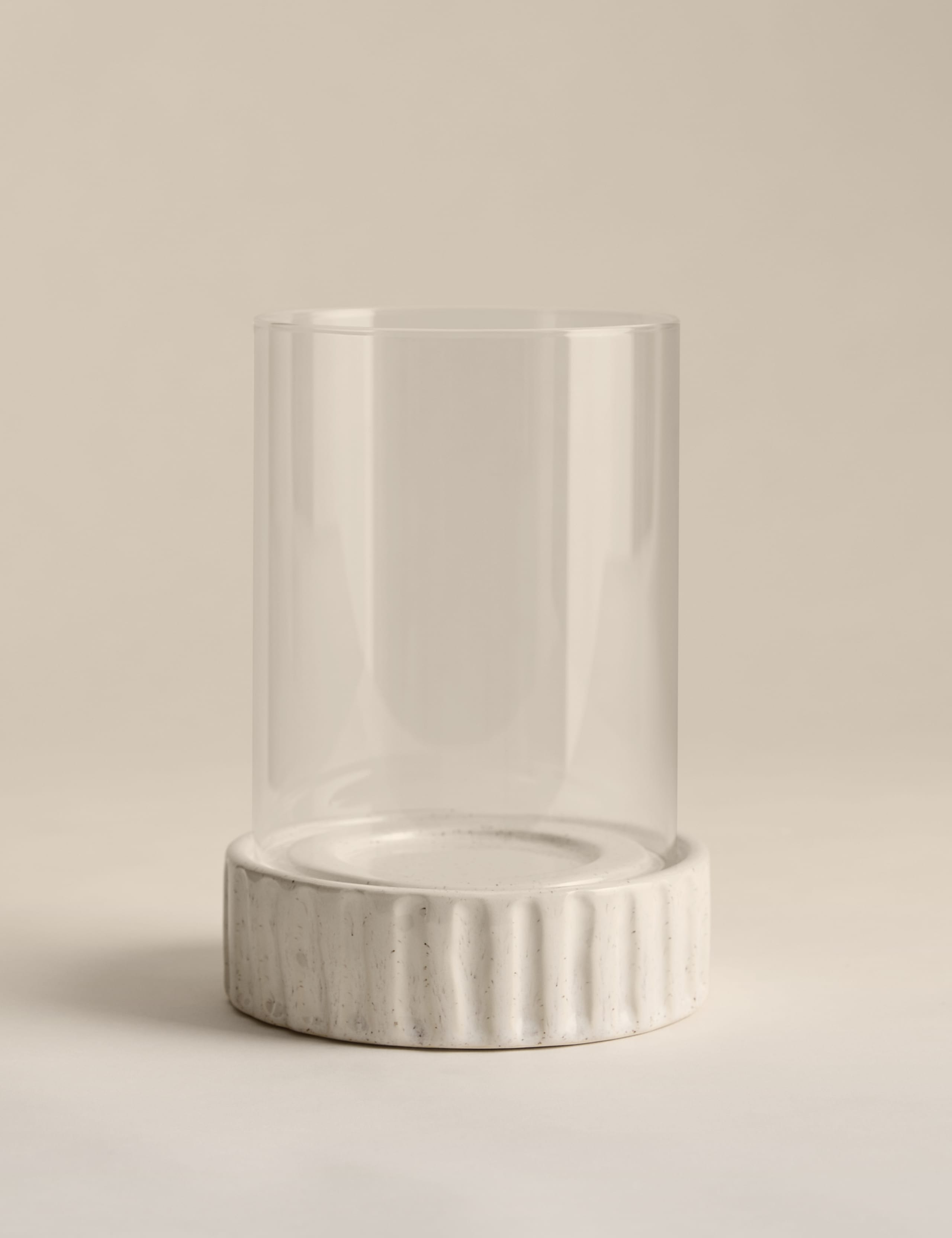 Ribbed Base Ceramic Hurricane Candle Holder 2 of 4