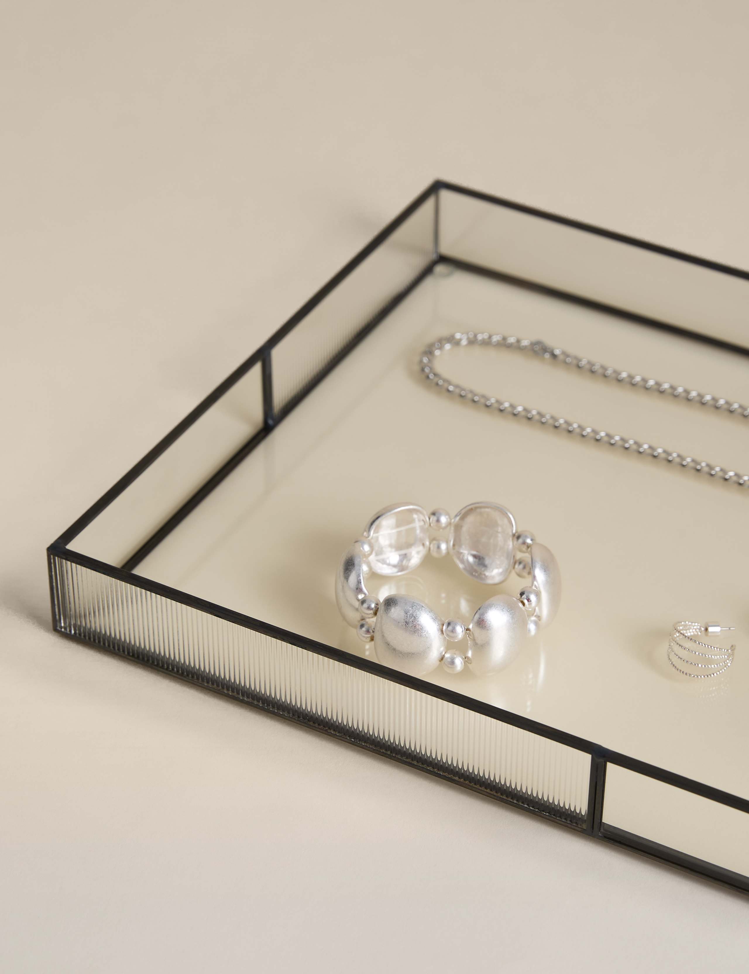 Large Ribbed Glass Trinket Tray 4 of 5