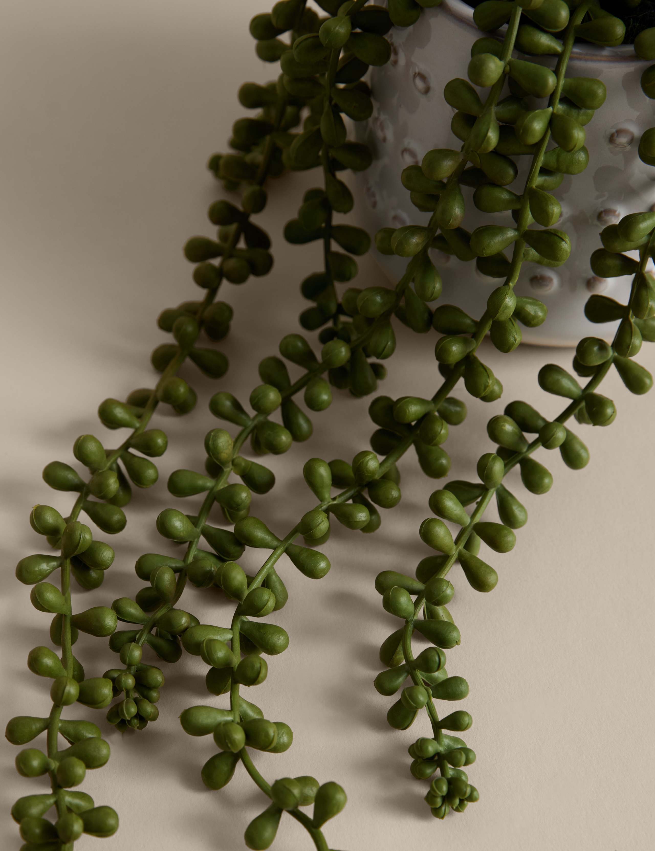 Artificial String of Pearls in Ceramic Plant Pot 2 of 3