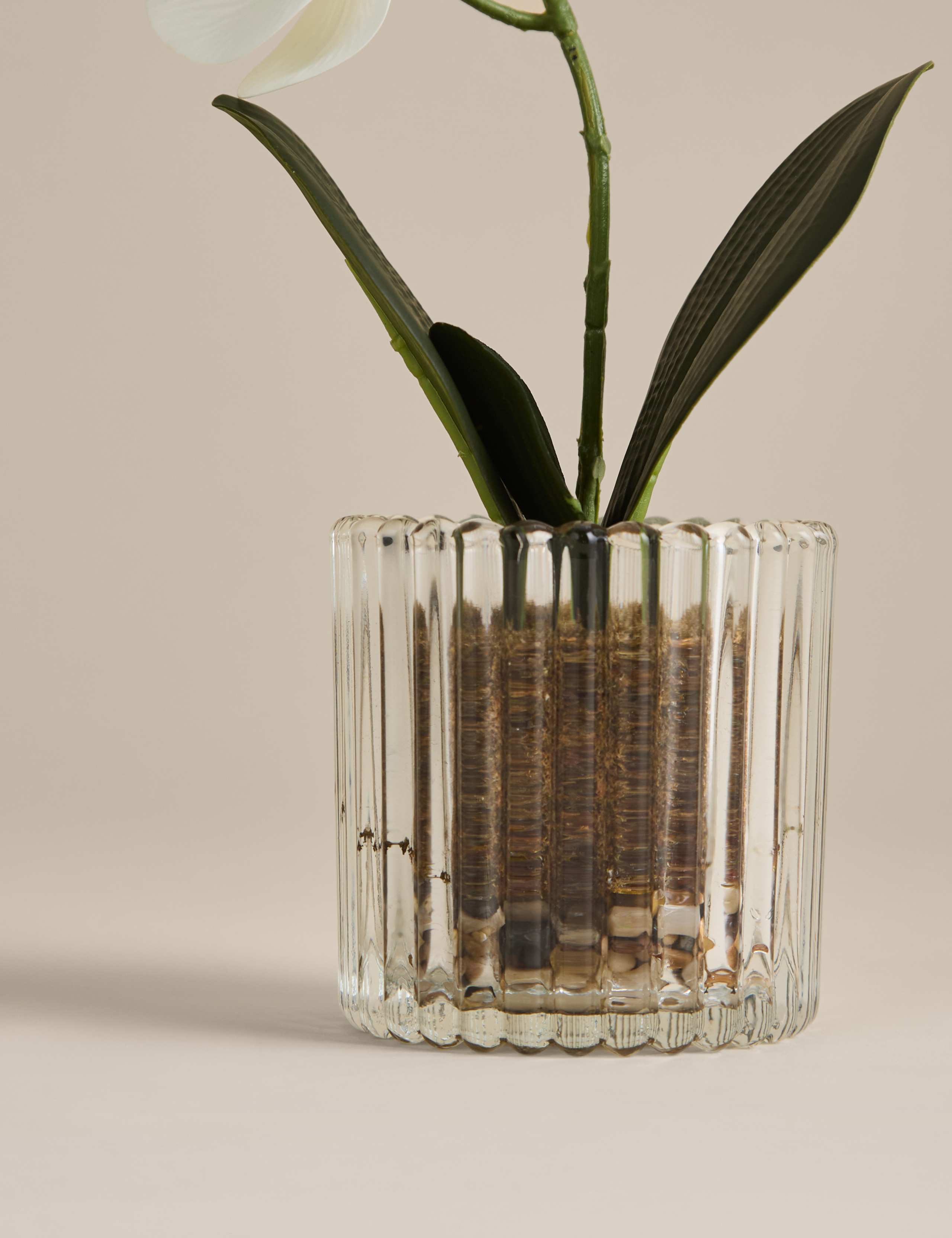 Artificial Small Orchid in Glass Pot 2 of 3
