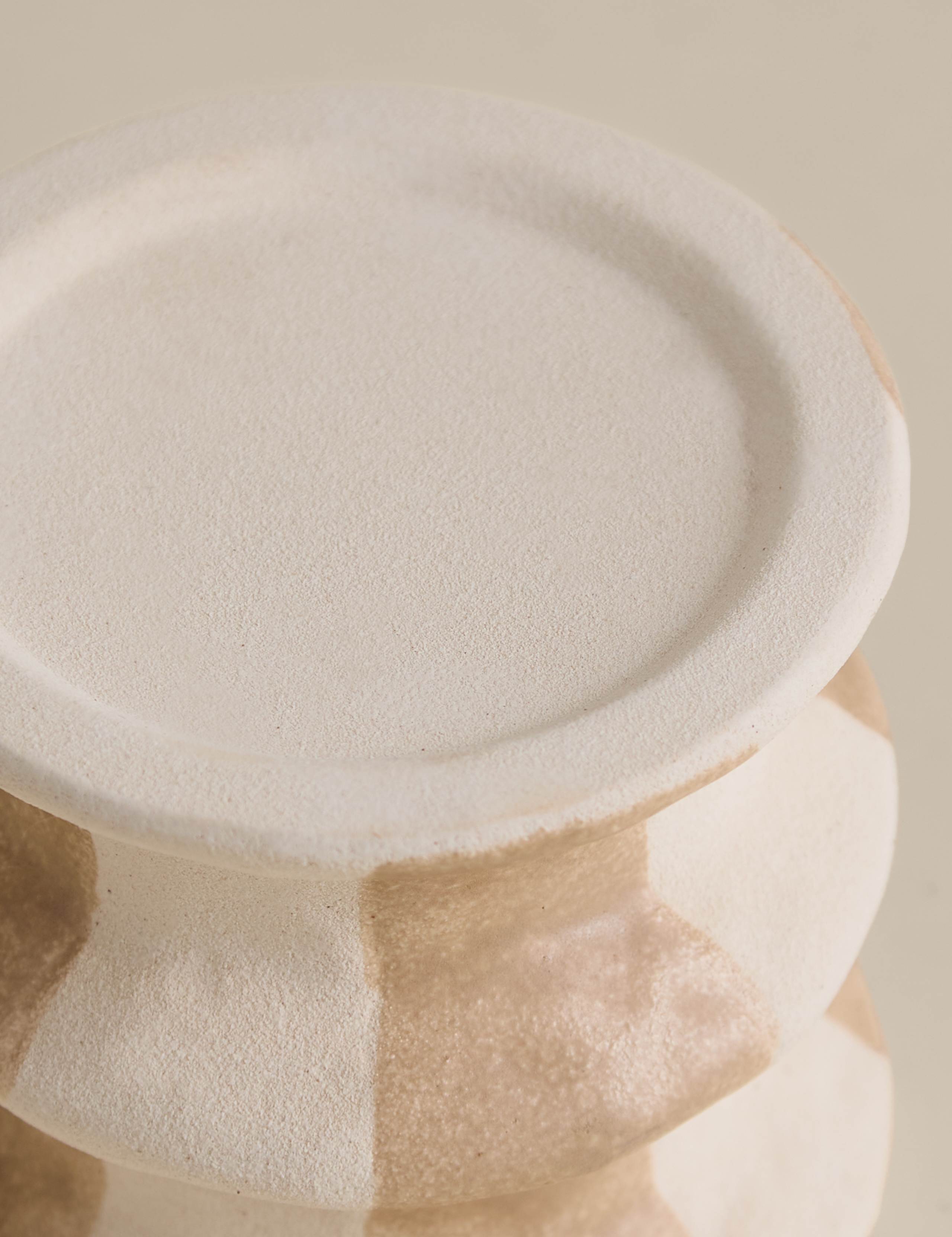 Striped Ceramic Pillar Candle Holder 3 of 4