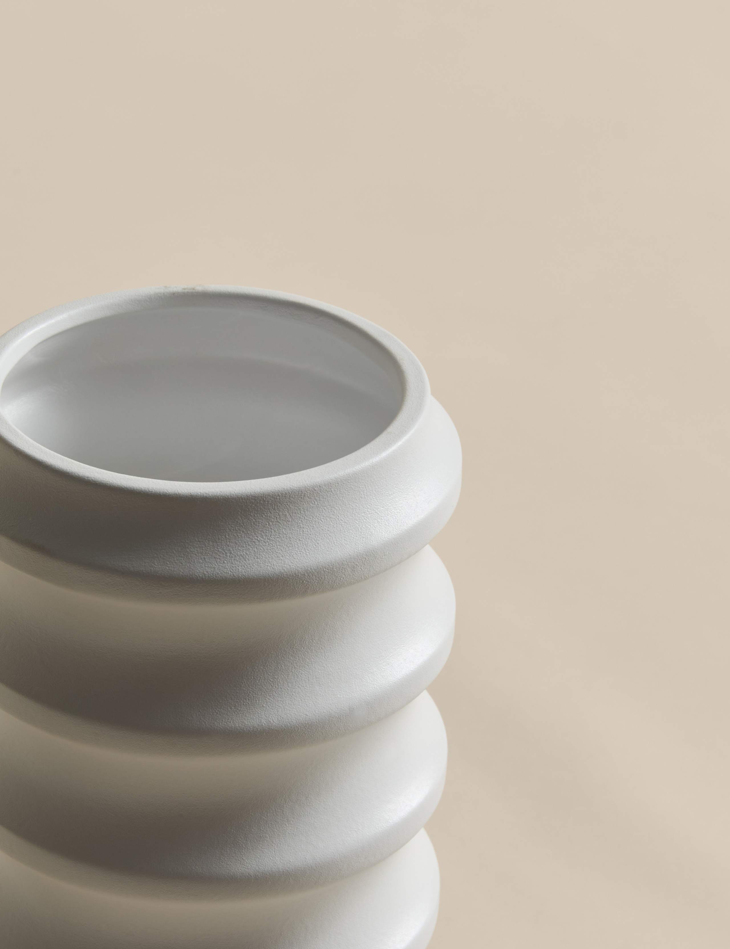 Tall Ribbed Ceramic Vase 3 of 6