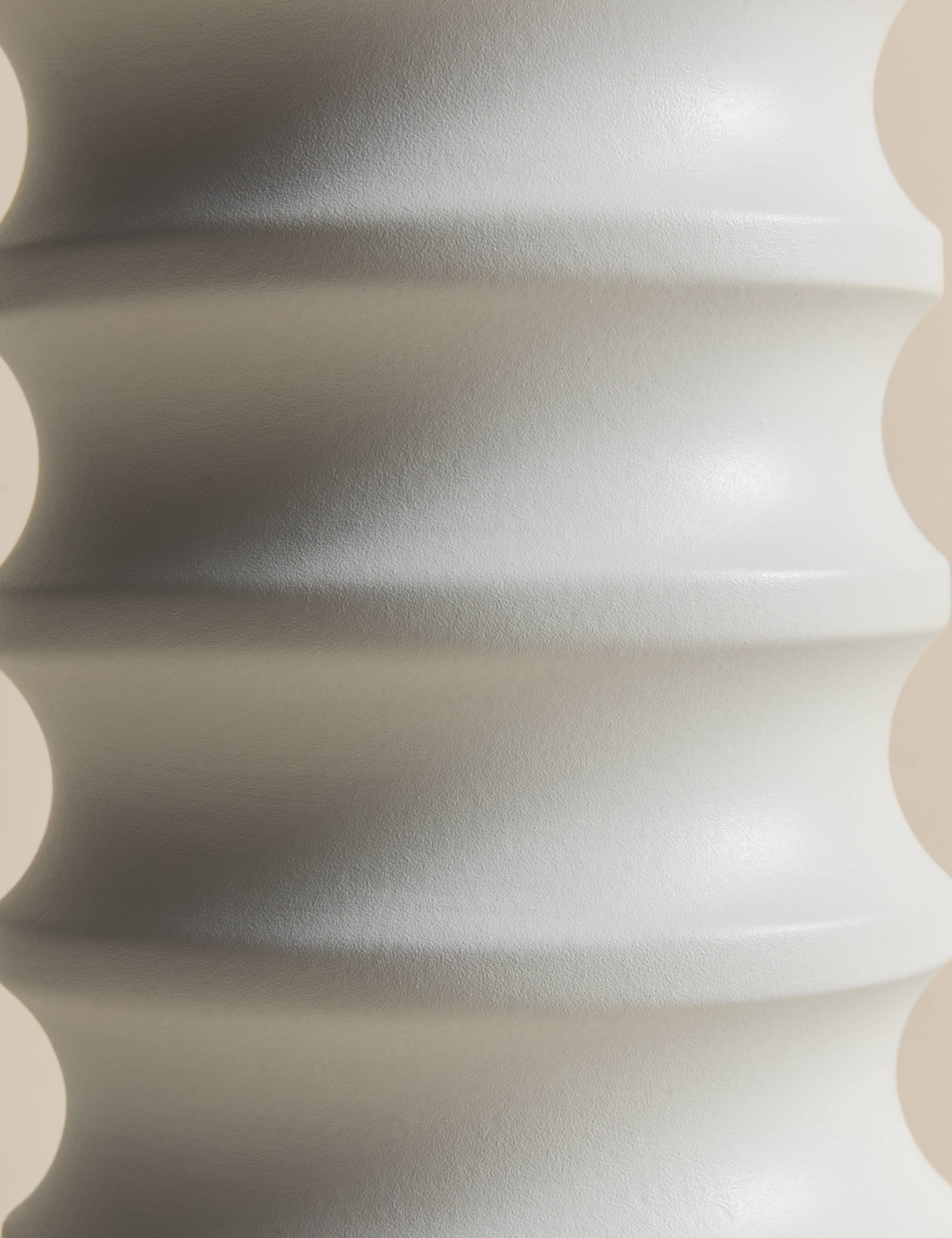 Tall Ribbed Ceramic Vase 4 of 6