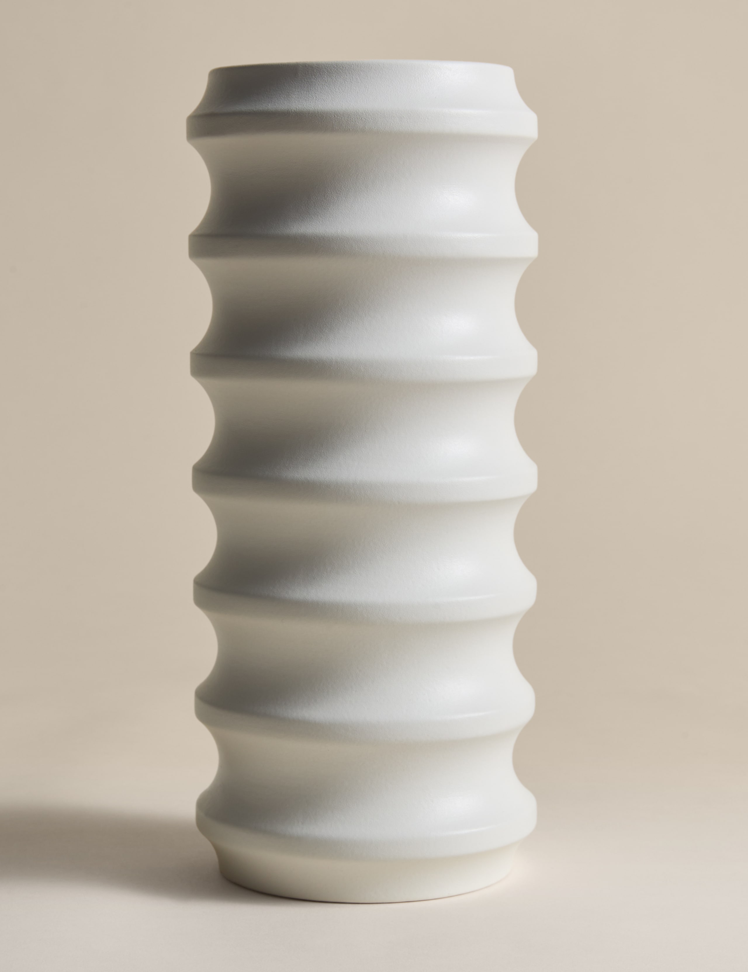 Tall Ribbed Ceramic Vase 2 of 6