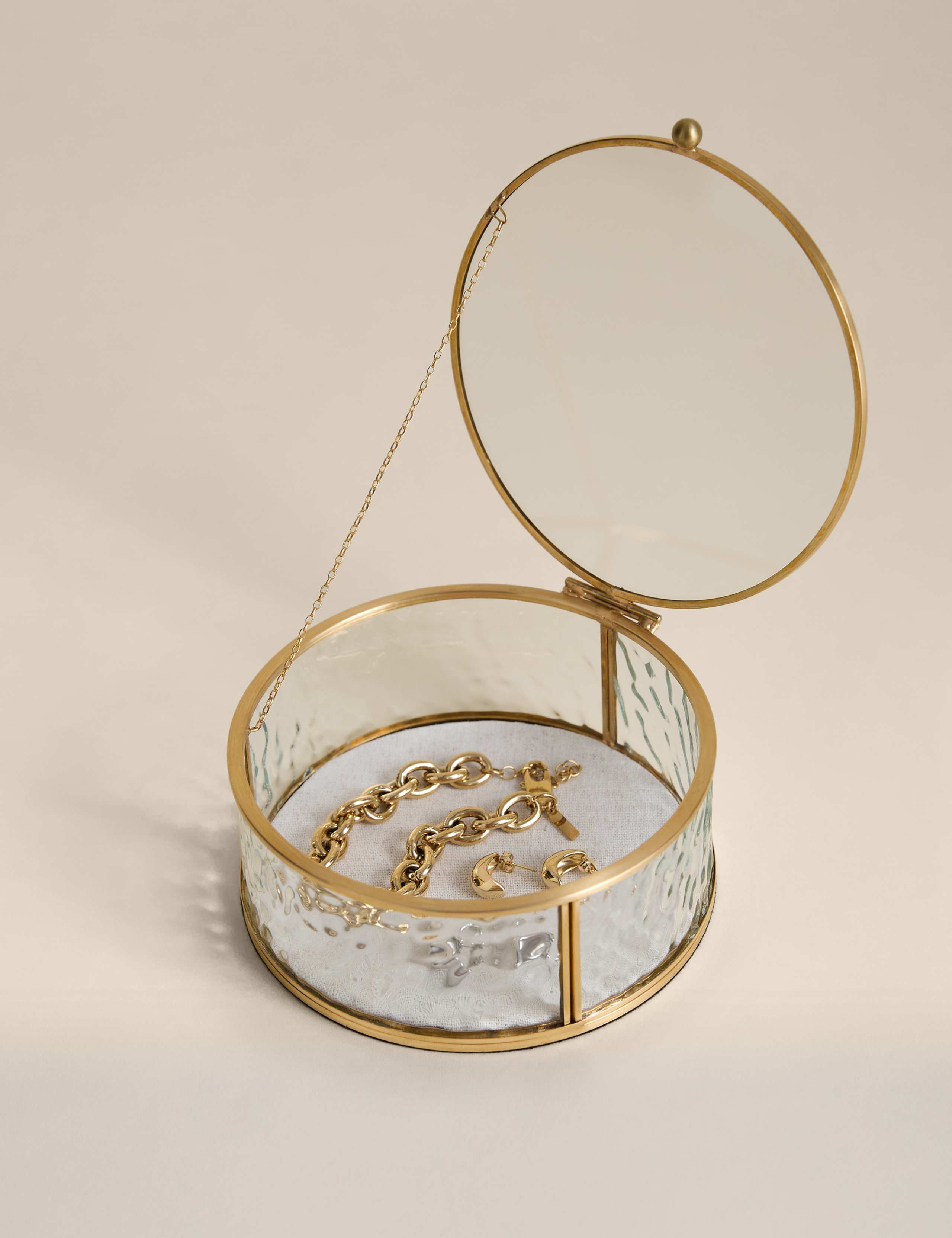 Small Round Mottled Glass Box 2 of 4