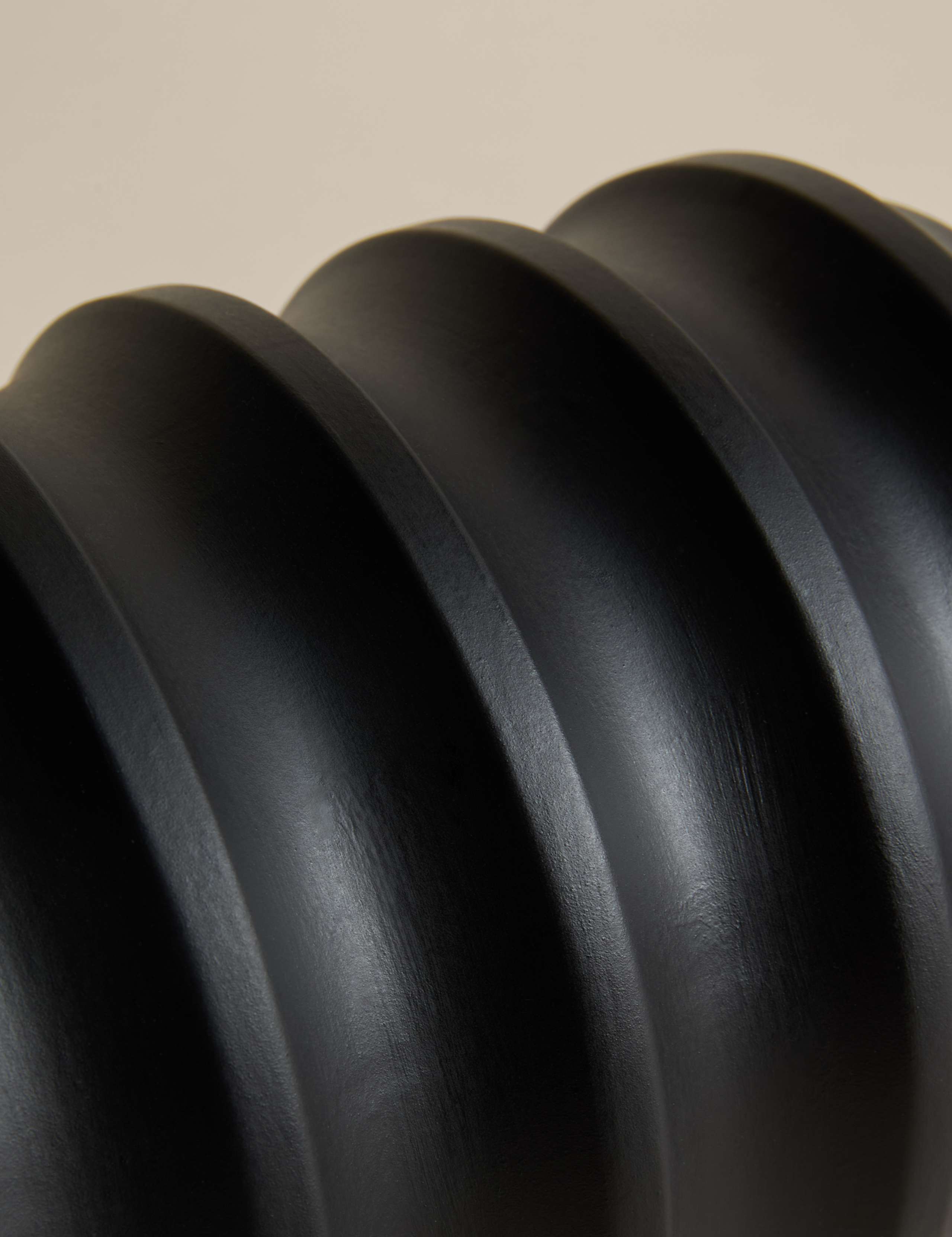 Short Ribbed Ceramic Vase 2 of 5