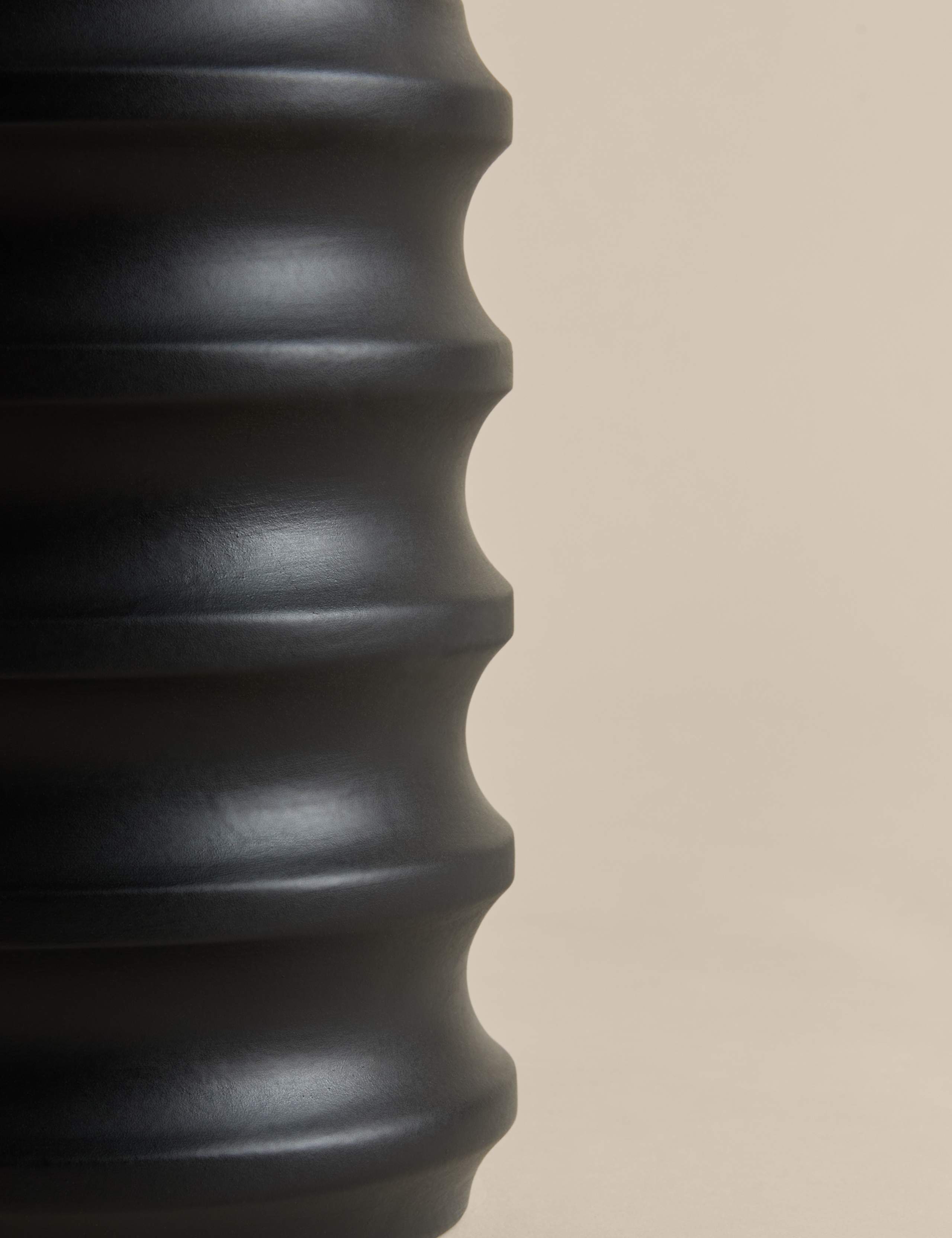 Short Ribbed Ceramic Vase 3 of 5