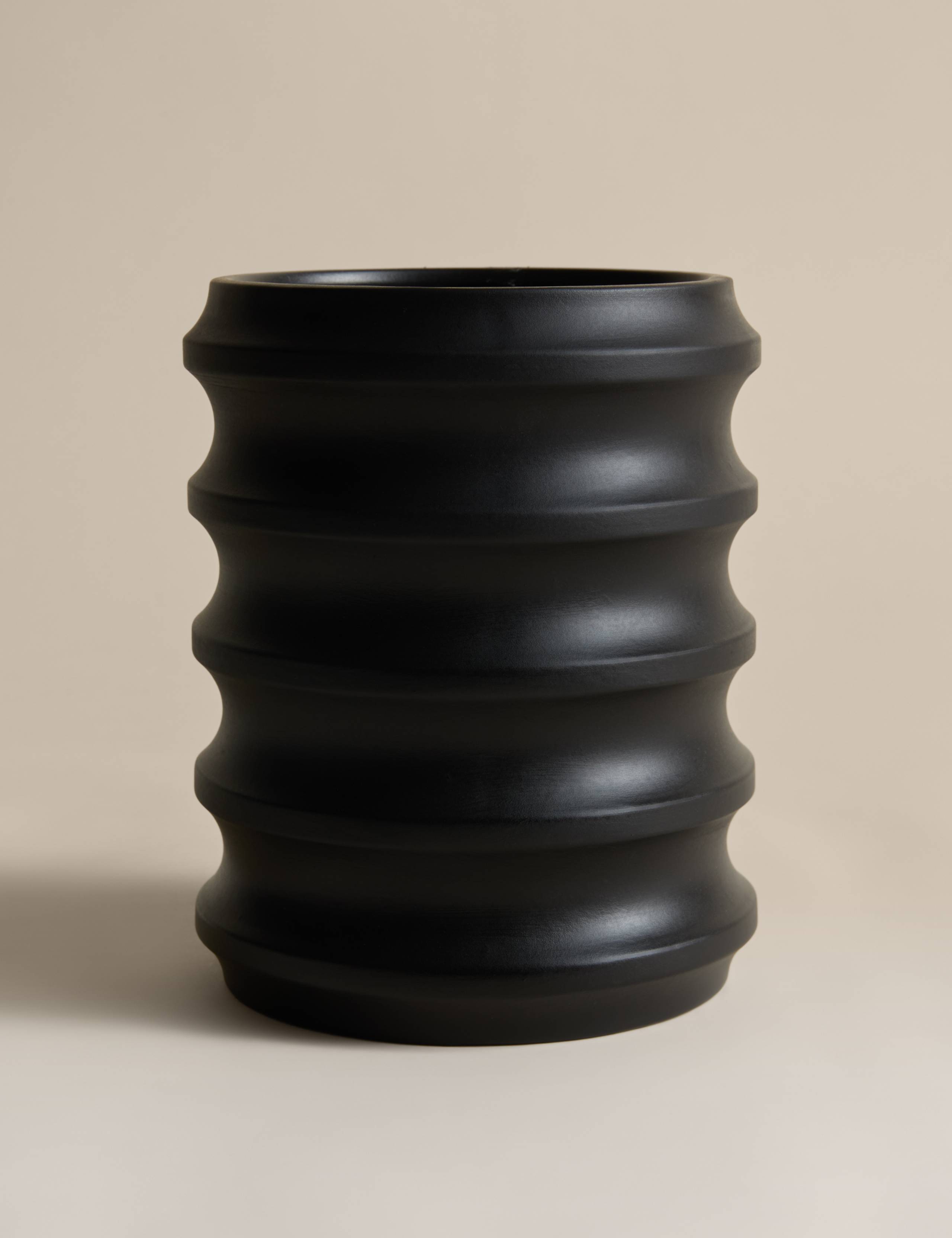 Short Ribbed Ceramic Vase 1 of 5