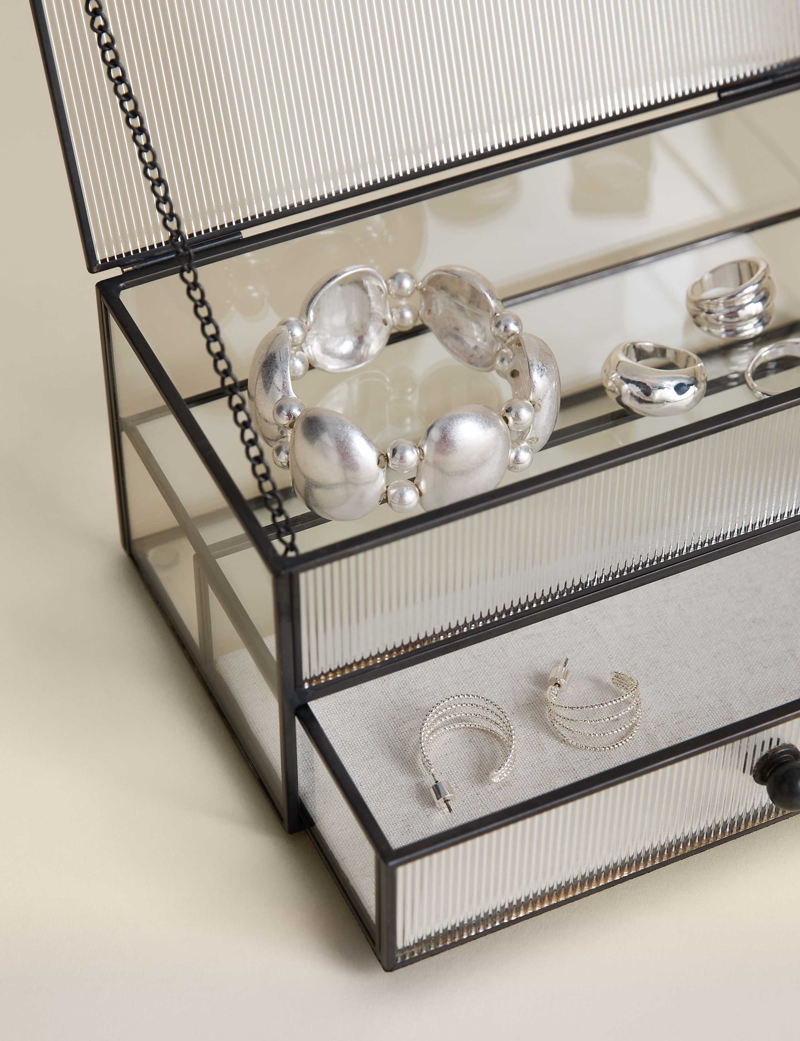 Ribbed Glass Drawer Trinket Box 3 of 6
