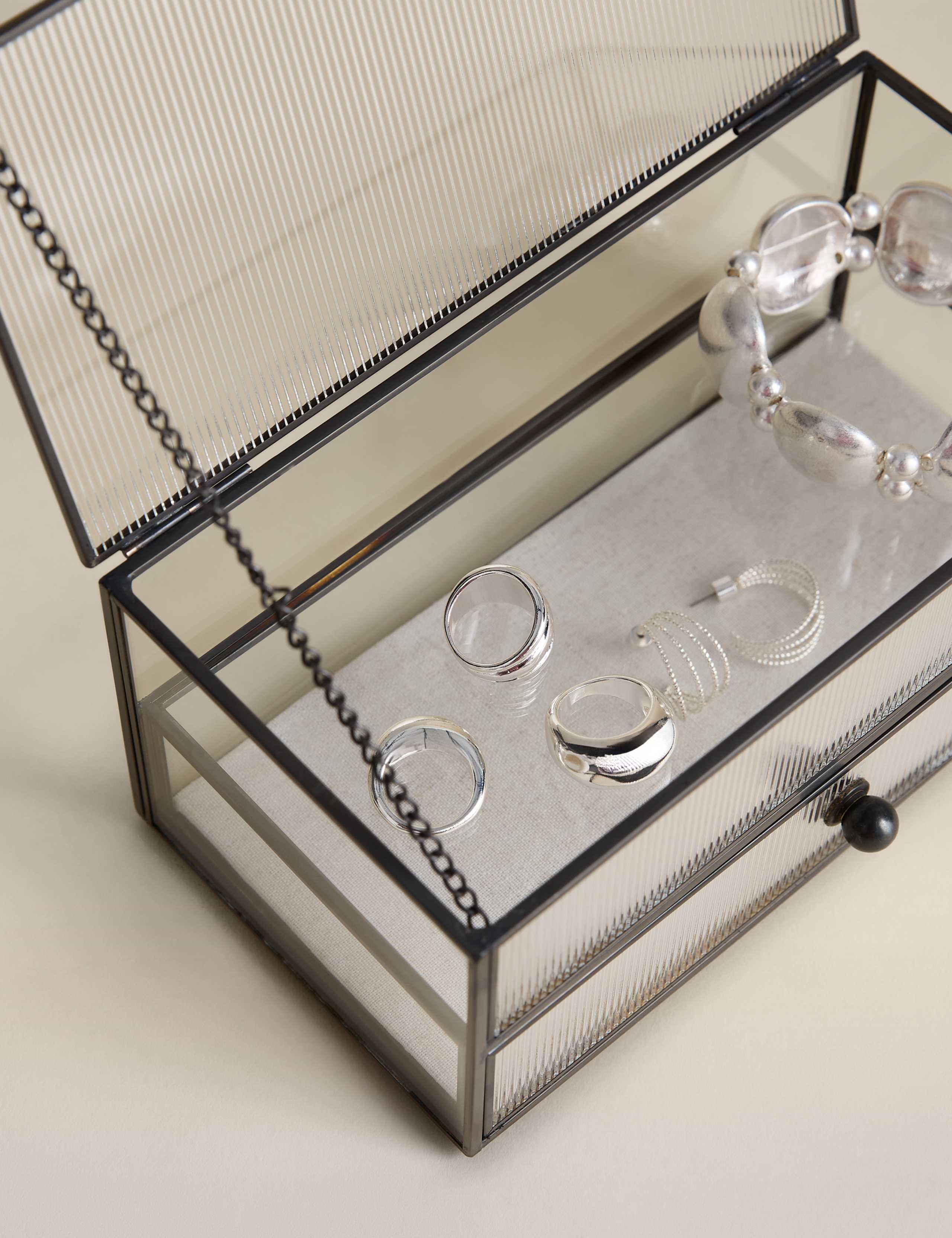 Ribbed Glass Drawer Trinket Box 5 of 6