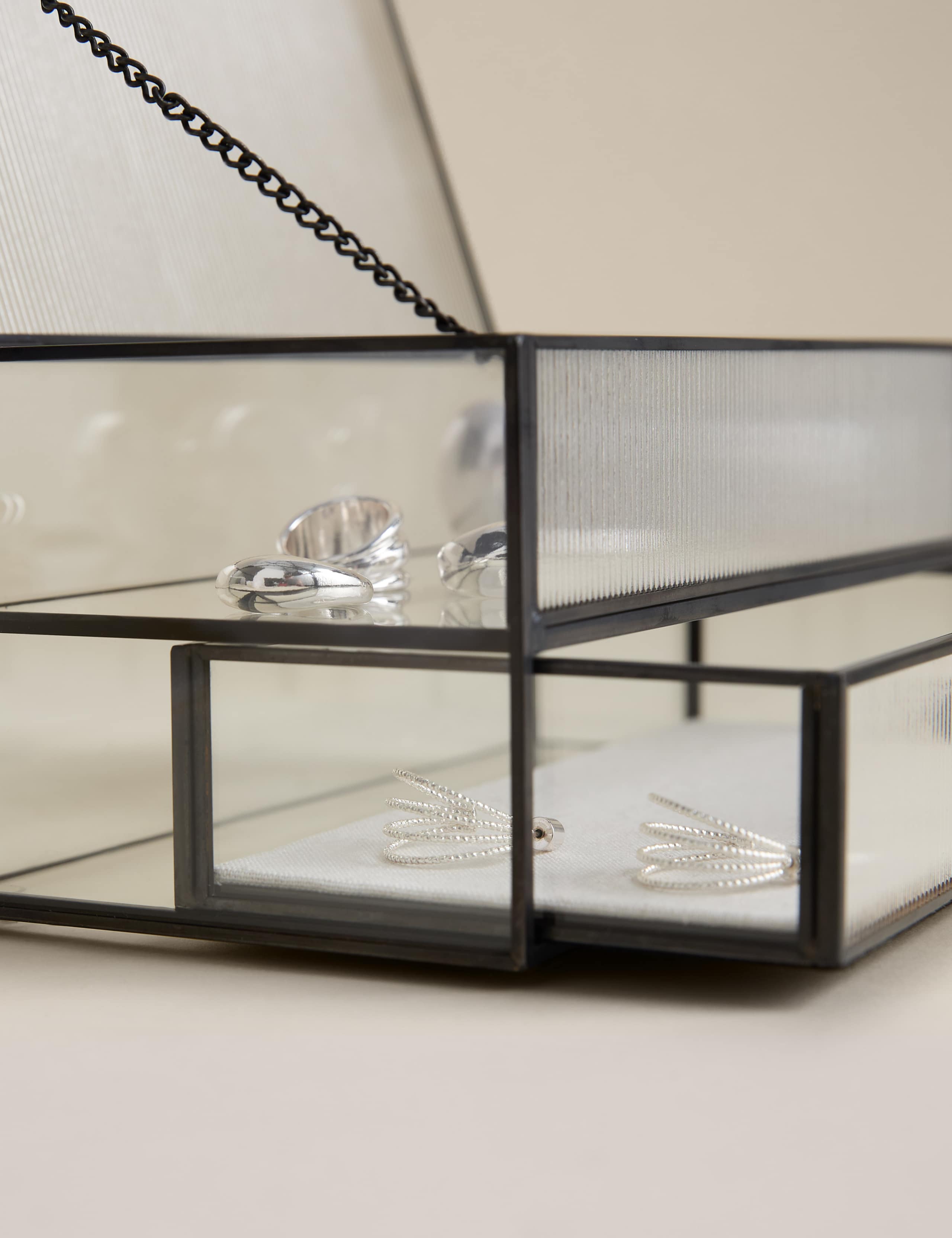 Ribbed Glass Drawer Trinket Box 6 of 6