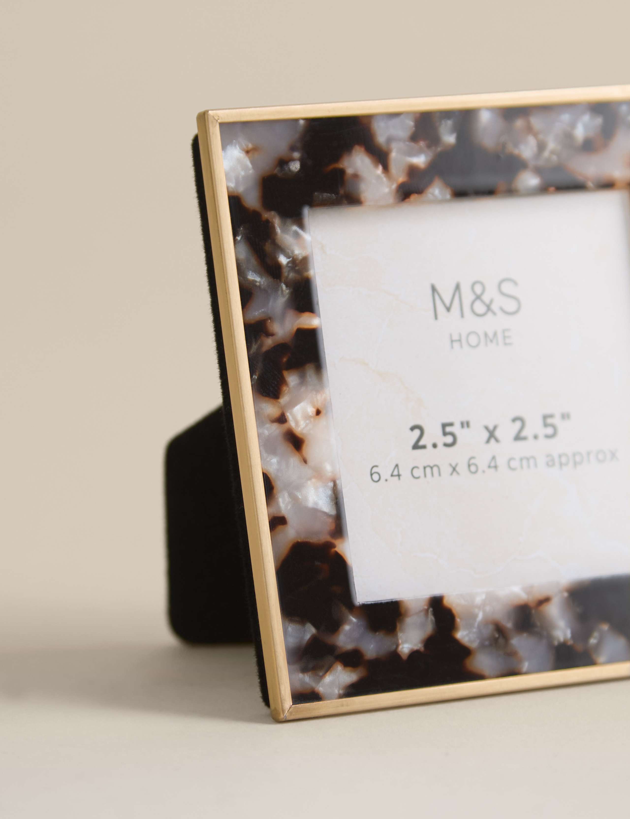 Set of 3 Tortoise Shell Photo Frames 2.5x2.5 inch 3 of 4