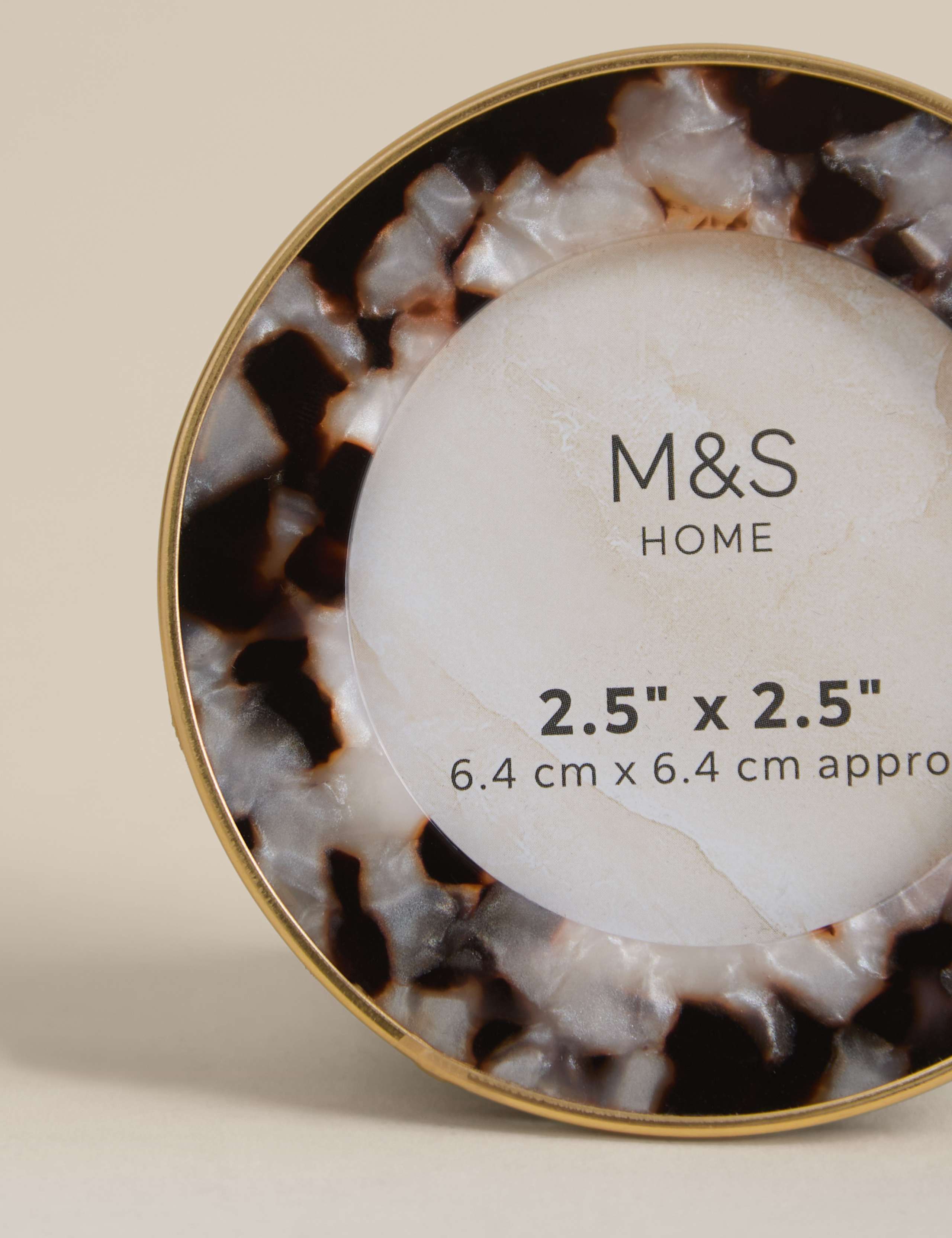 Set of 3 Tortoise Shell Photo Frames 2.5x2.5 inch 4 of 4