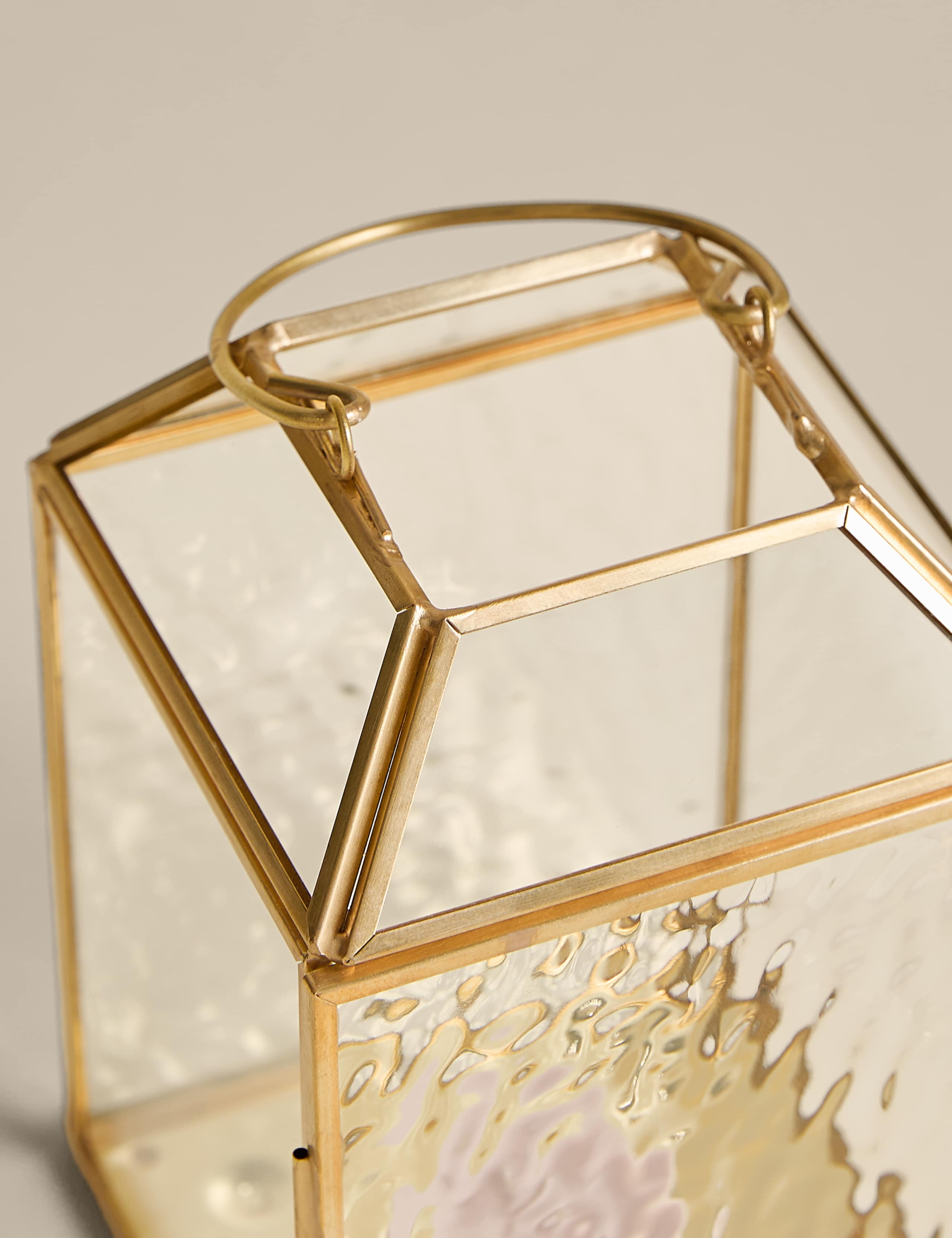 Small Mottled Glass Lantern 3 of 4