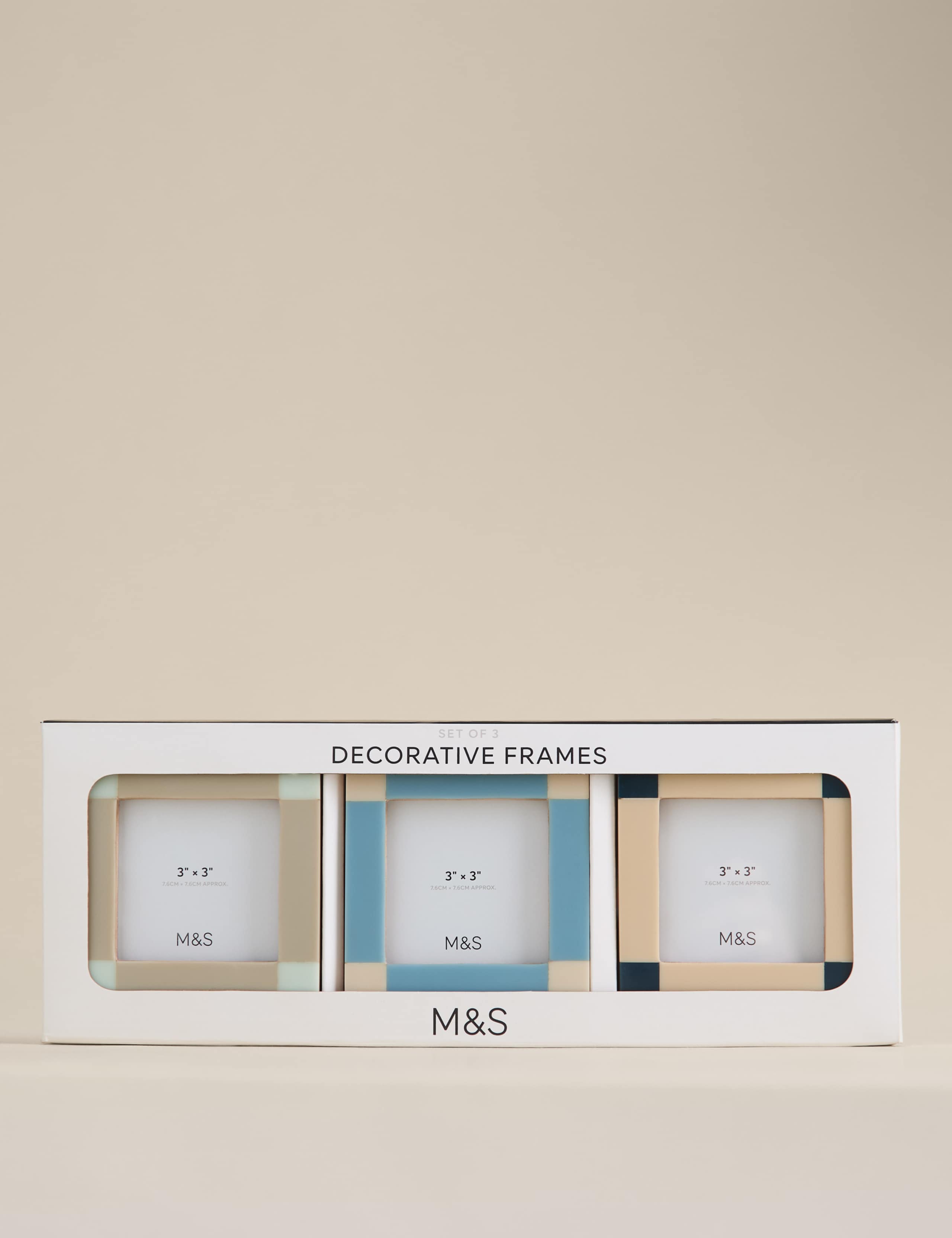 Set of 3 Check Photo Frames 3x3 inch 5 of 5