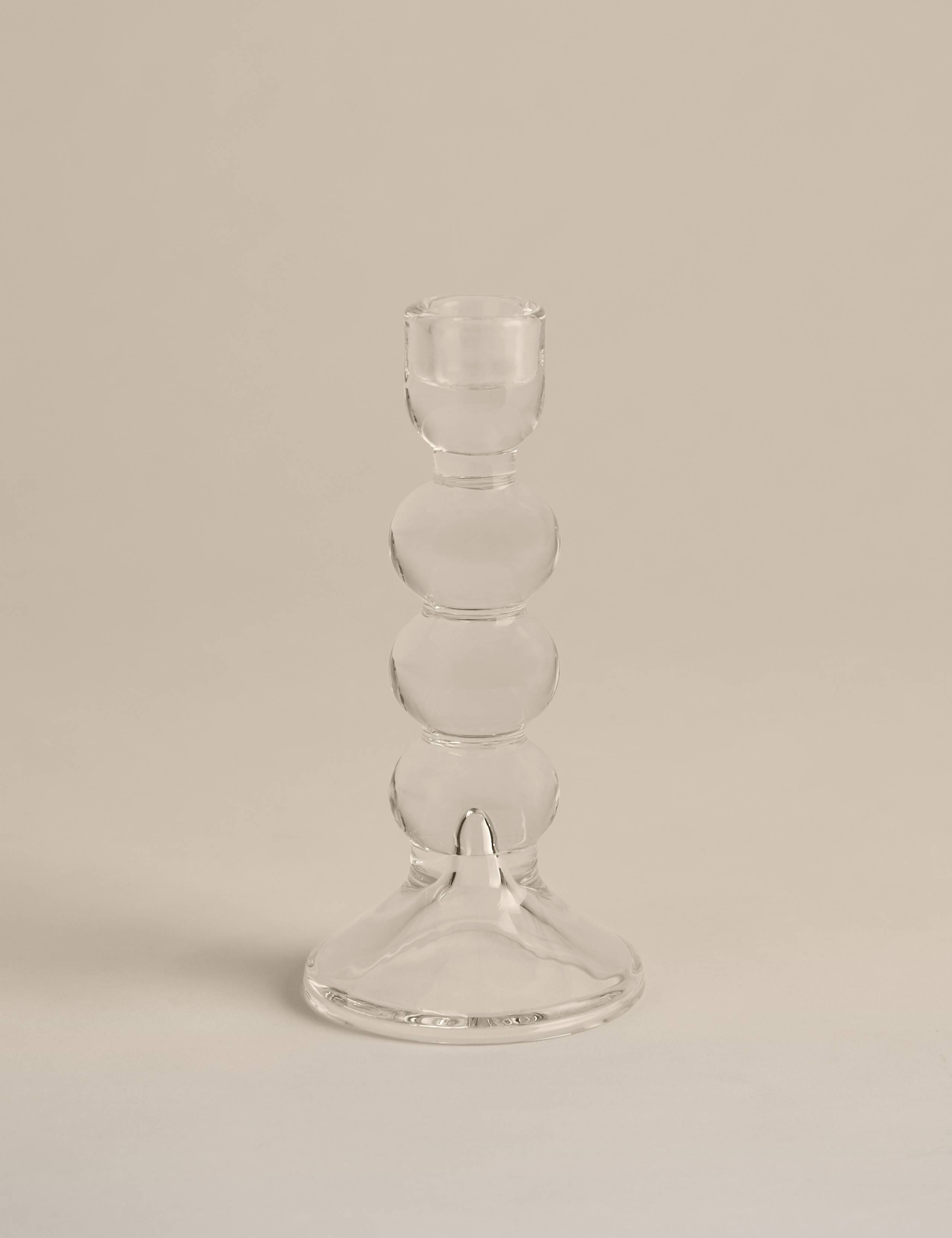 Tall Glass Bobble Dinner Candle Holder 2 of 4