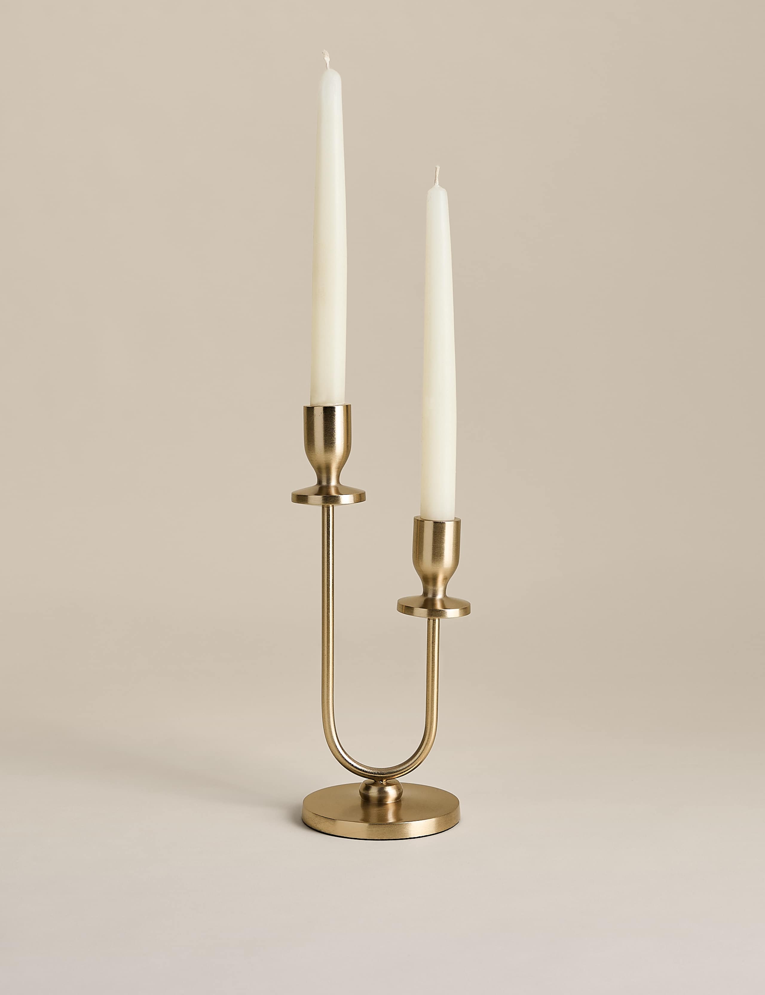 Double Arm Metal Dinner Candle Holder 1 of 3