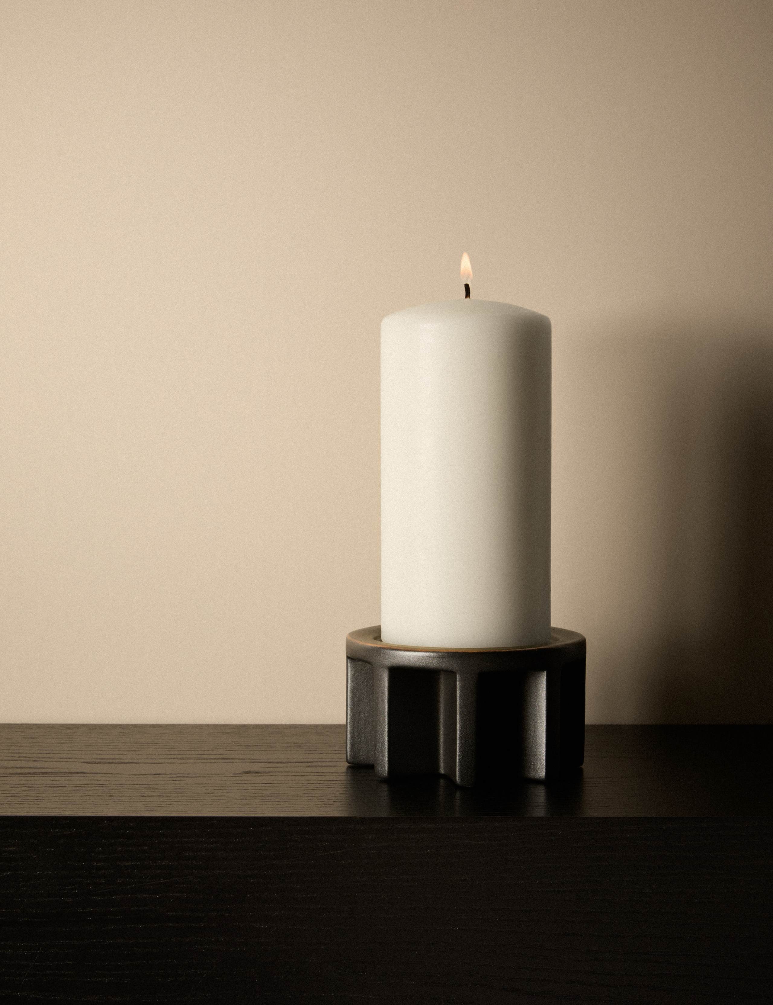 Ridged Pillar Candle Holder 1 of 4