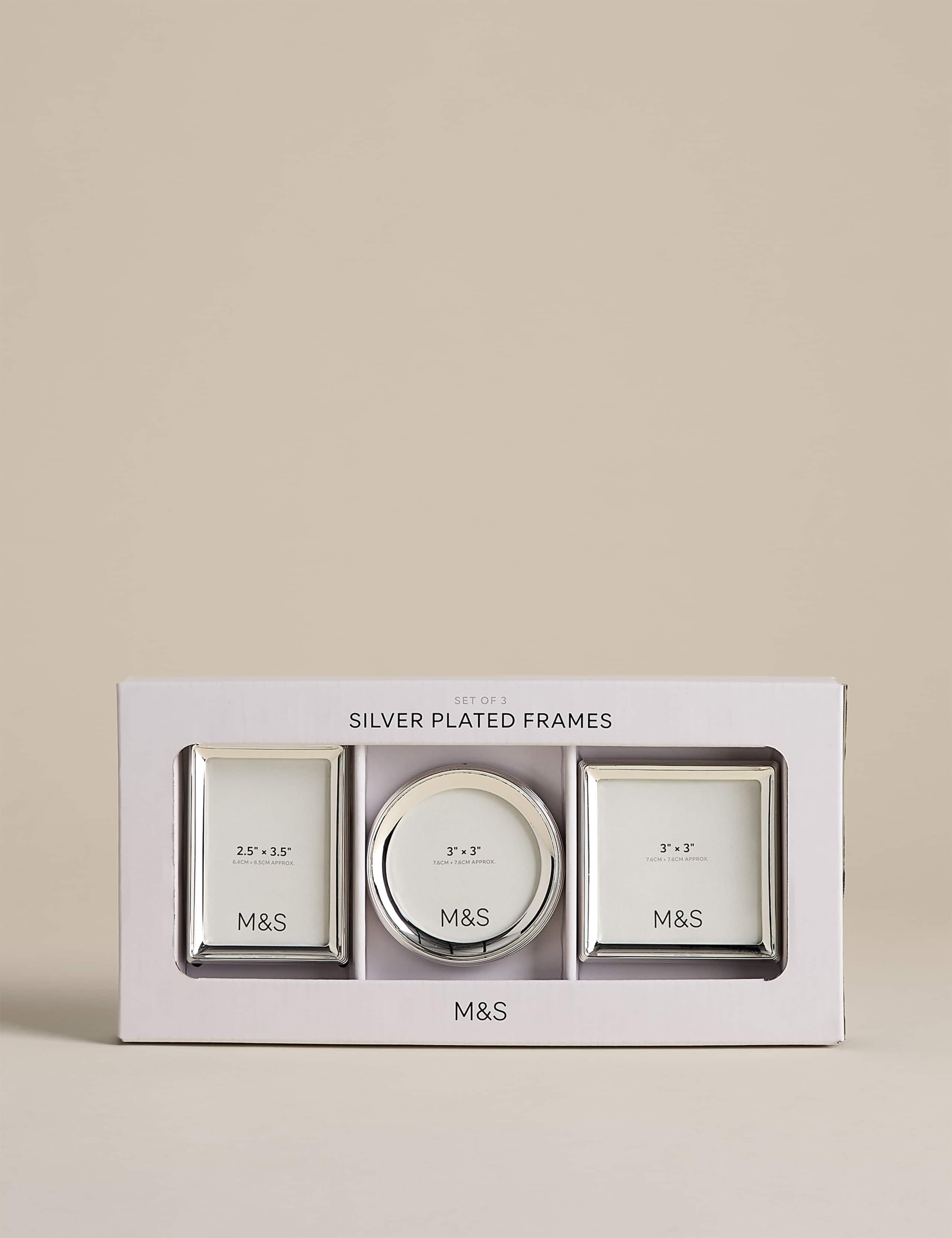 Set of 3 Ribbed Silver Plated Photo Frames 5 of 5