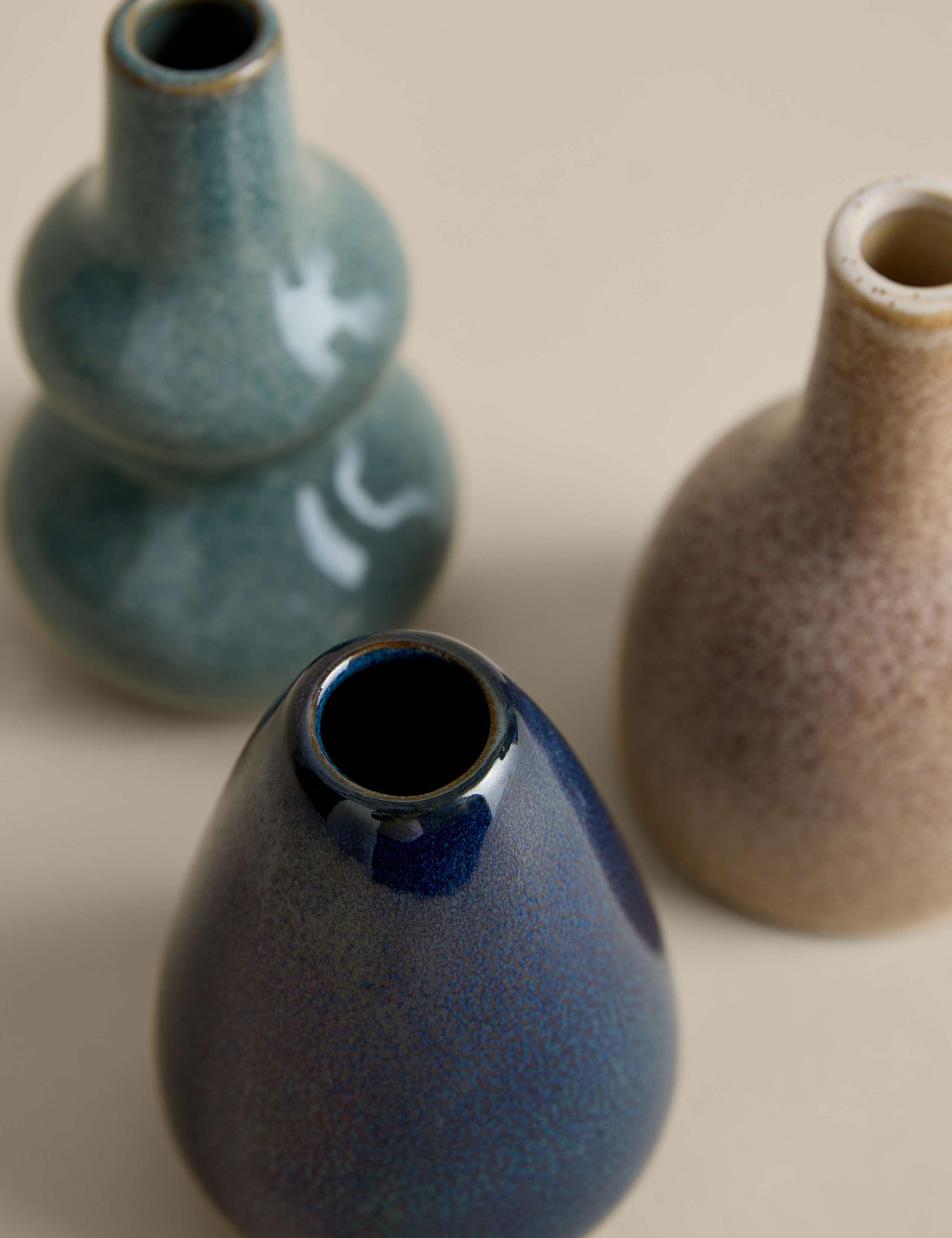 Set of 3 Reactive Glaze Ceramic Bud Vases 4 of 4